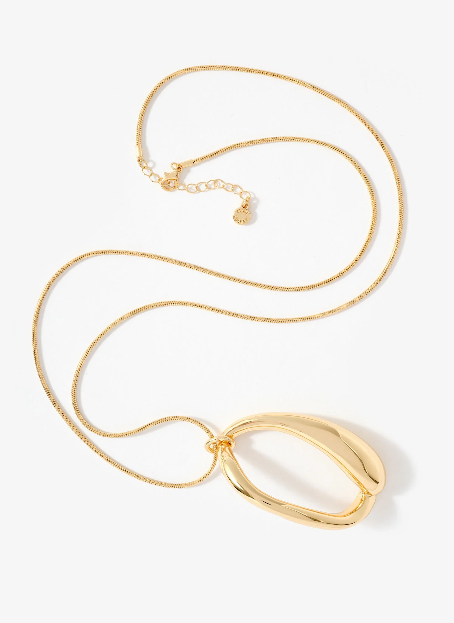 Gold Tone Sculpted Long Pendant - Image 3