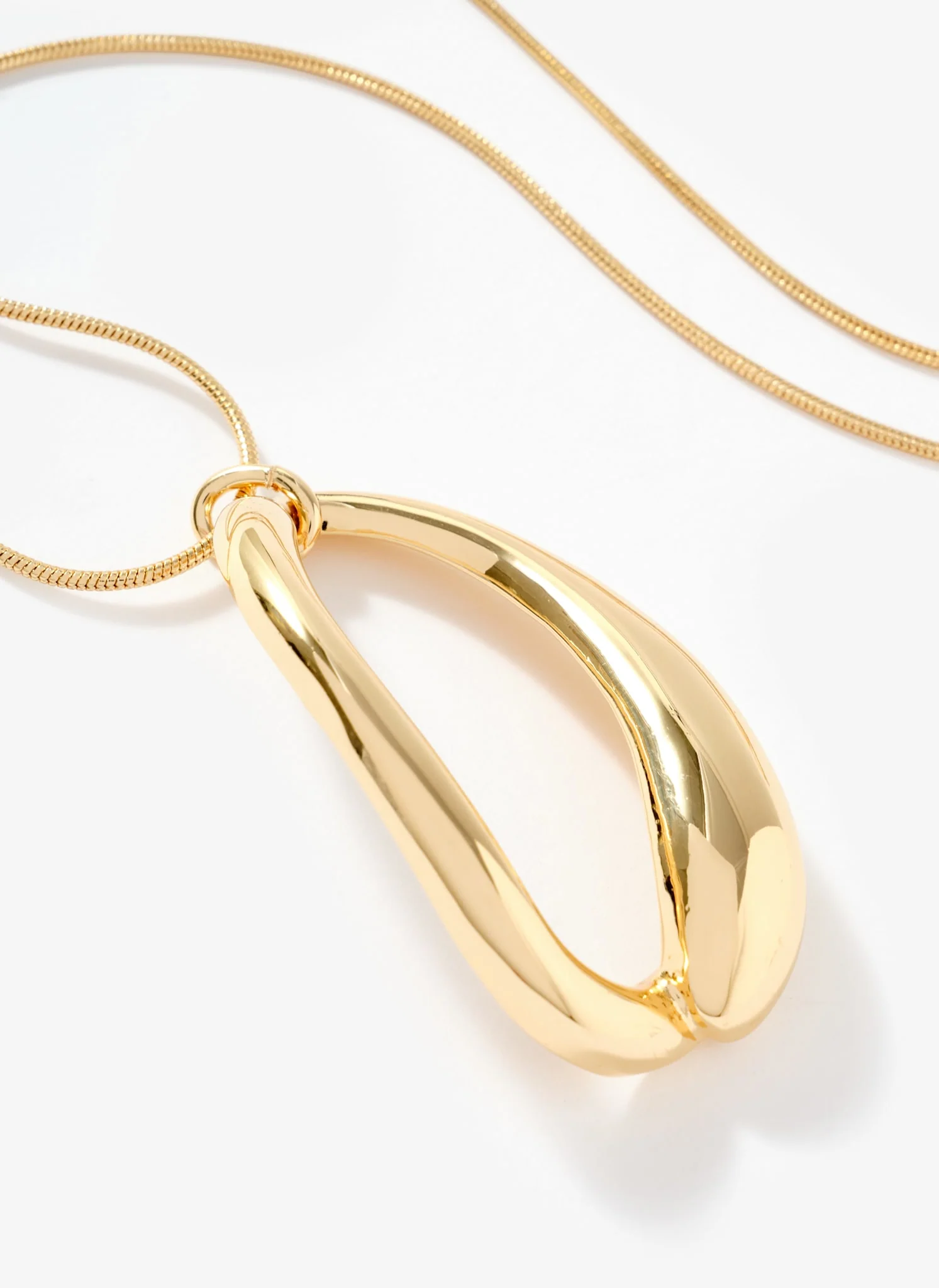 Gold Tone Sculpted Long Pendant - Image 4