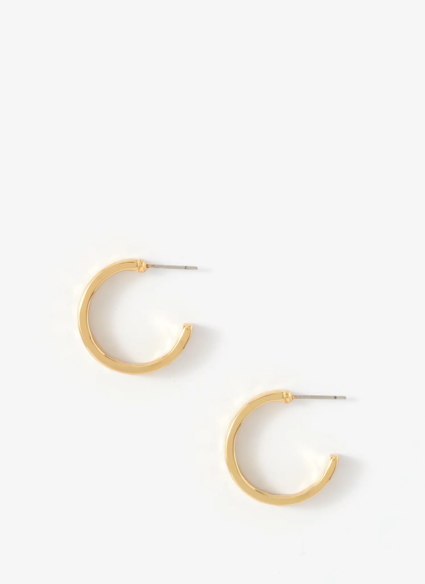 Gold Tone Textured Hoops - Image 4