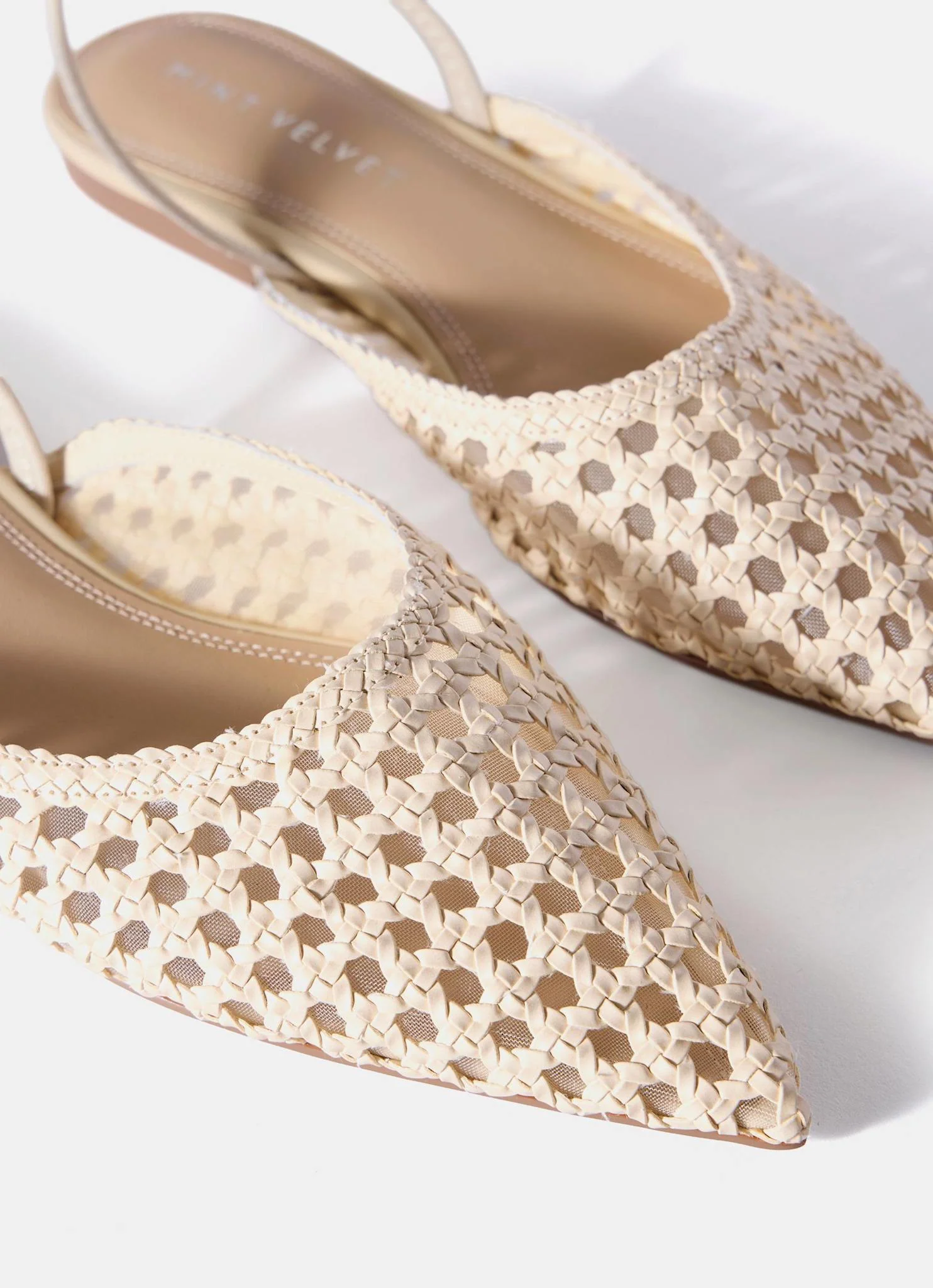 Grace Cream Woven Ballet Flats - Image 4