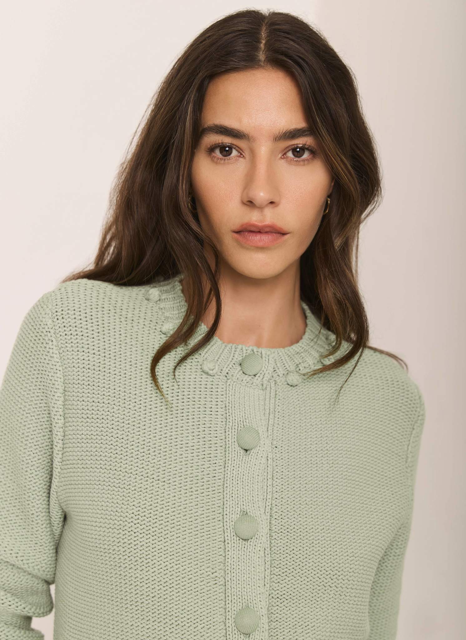 Green Bobble Detail Cardigan - Image 6