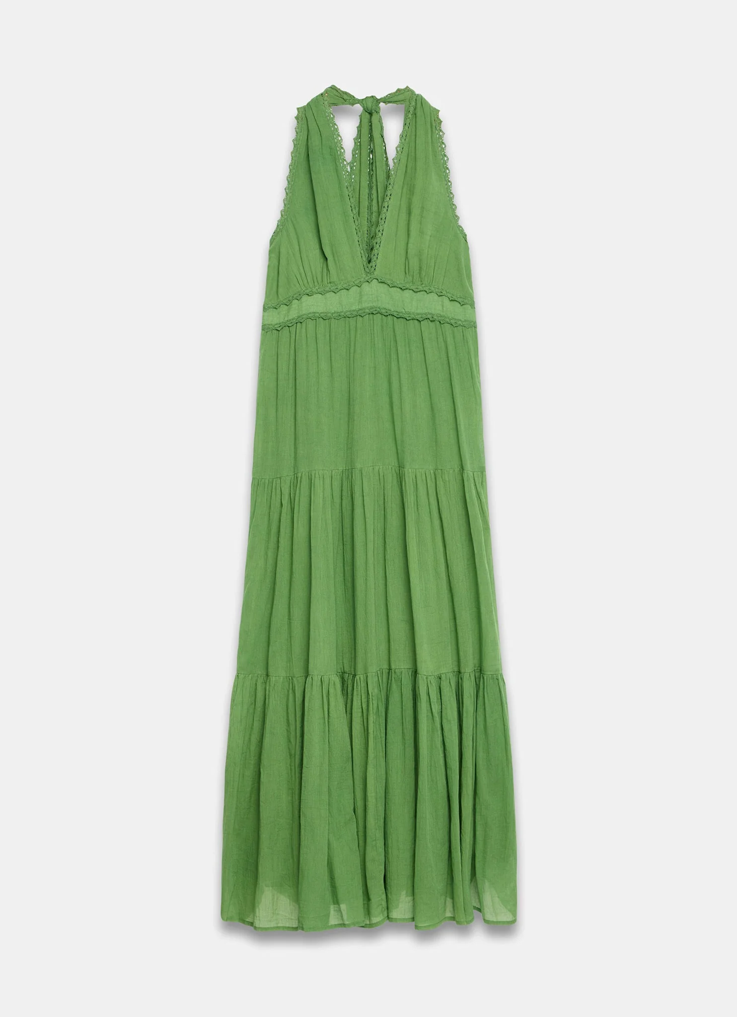 Green Cotton Halter Maxi Dress - Image 7