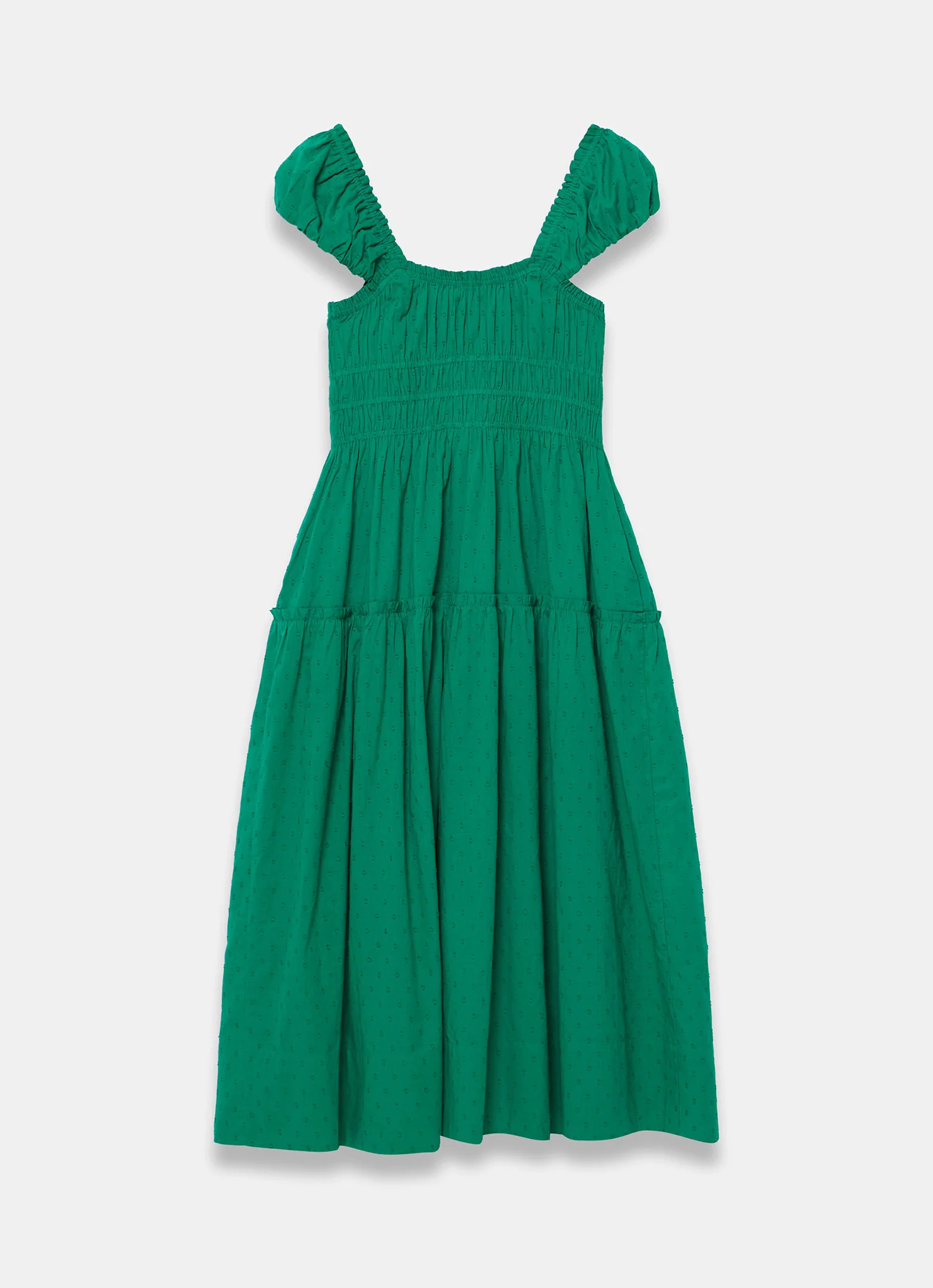 Green Cotton Midi Dress - Image 8