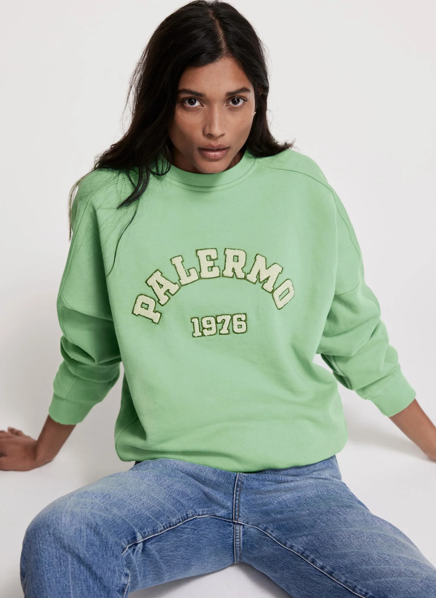 Green Cotton Blend Palermo Sweatshirt - Image 2