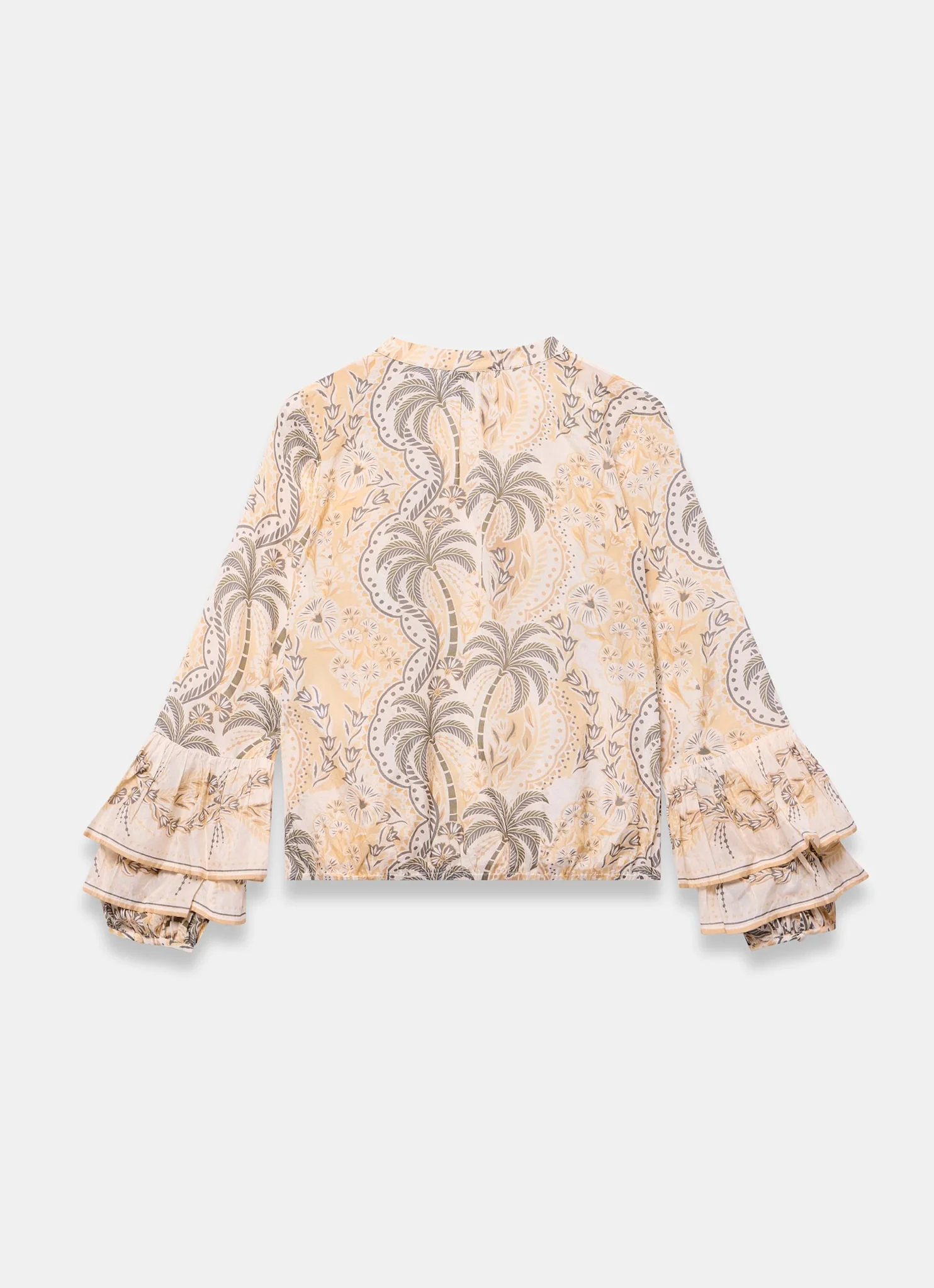 Neutral Palm Print Blouse - Image 7