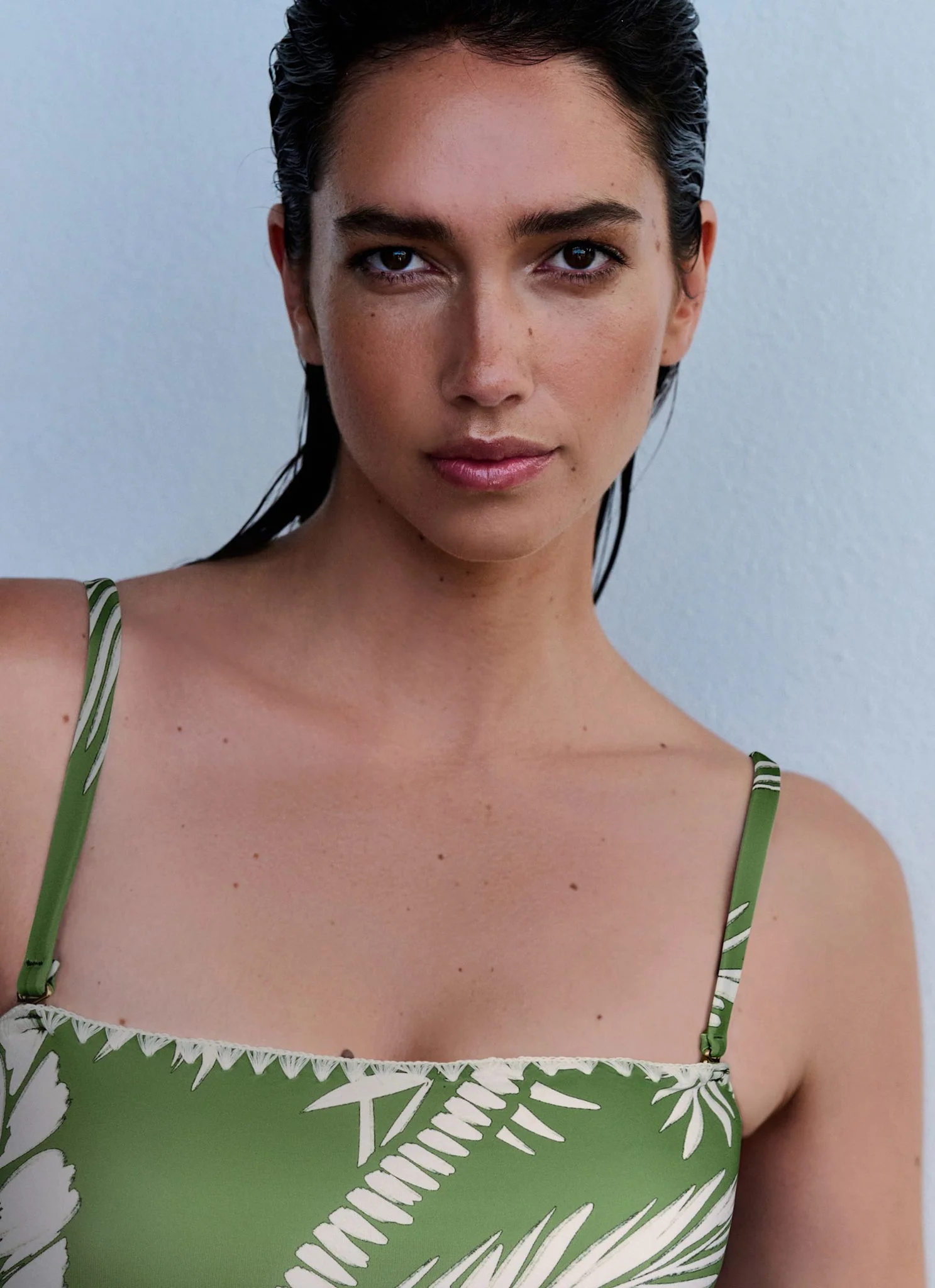 Green Palm Print Swimsuit - Image 4