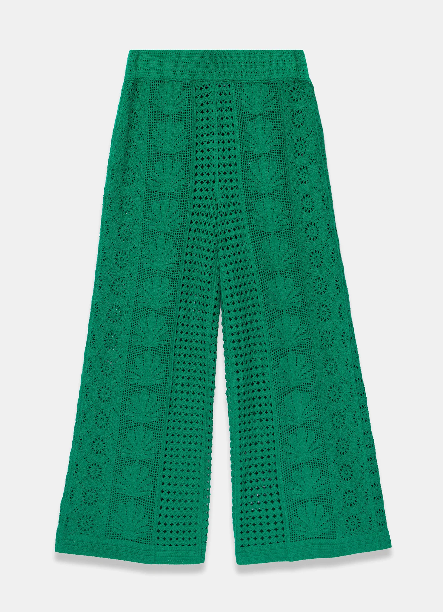 Green Crochet Shell Trousers - Image 6