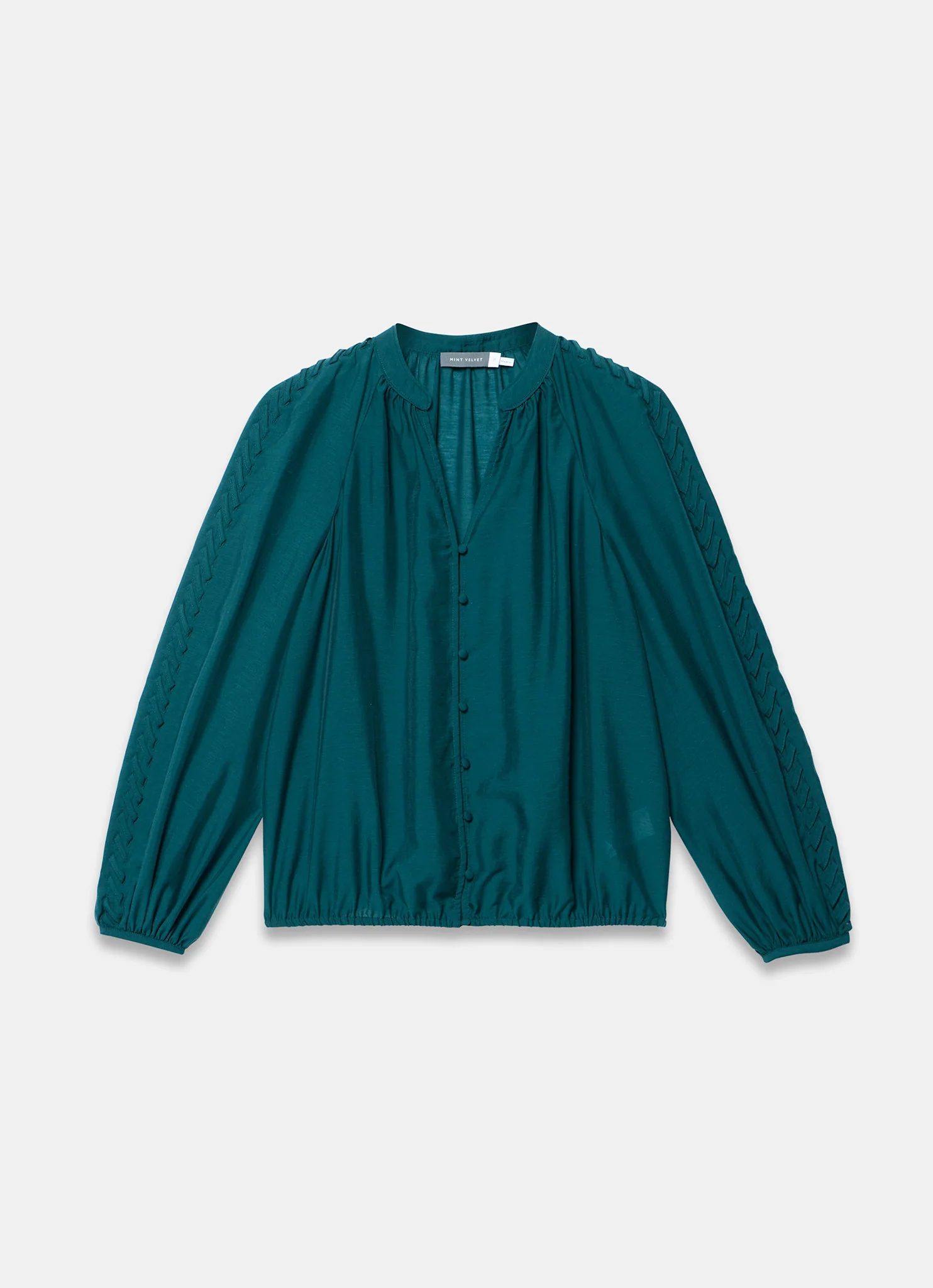 Teal Whipstitch Detail Blouse - Image 6