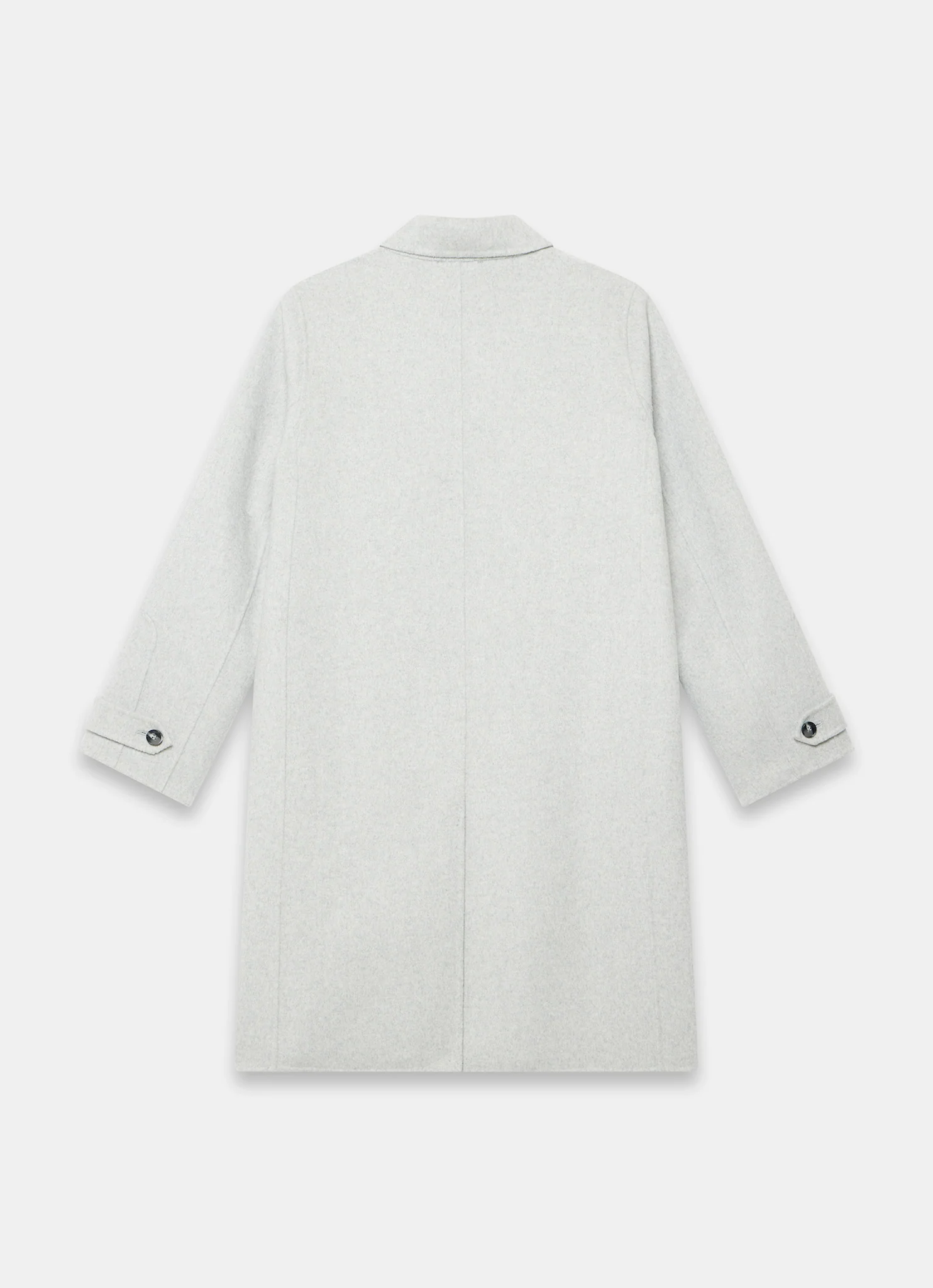 Grey Wool Blend Hand Finished Midi Coat - Image 8