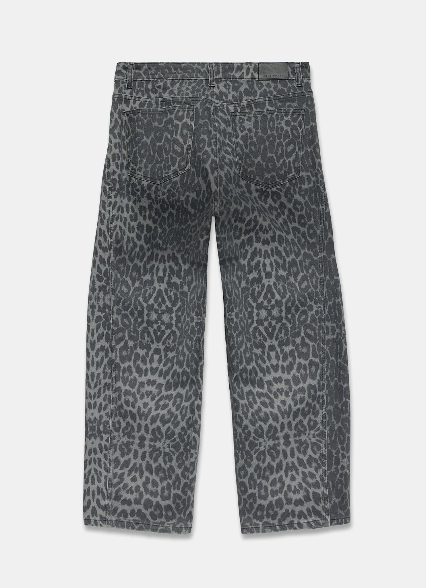 Grey Leopard Print Barrel Leg Jeans - Image 6