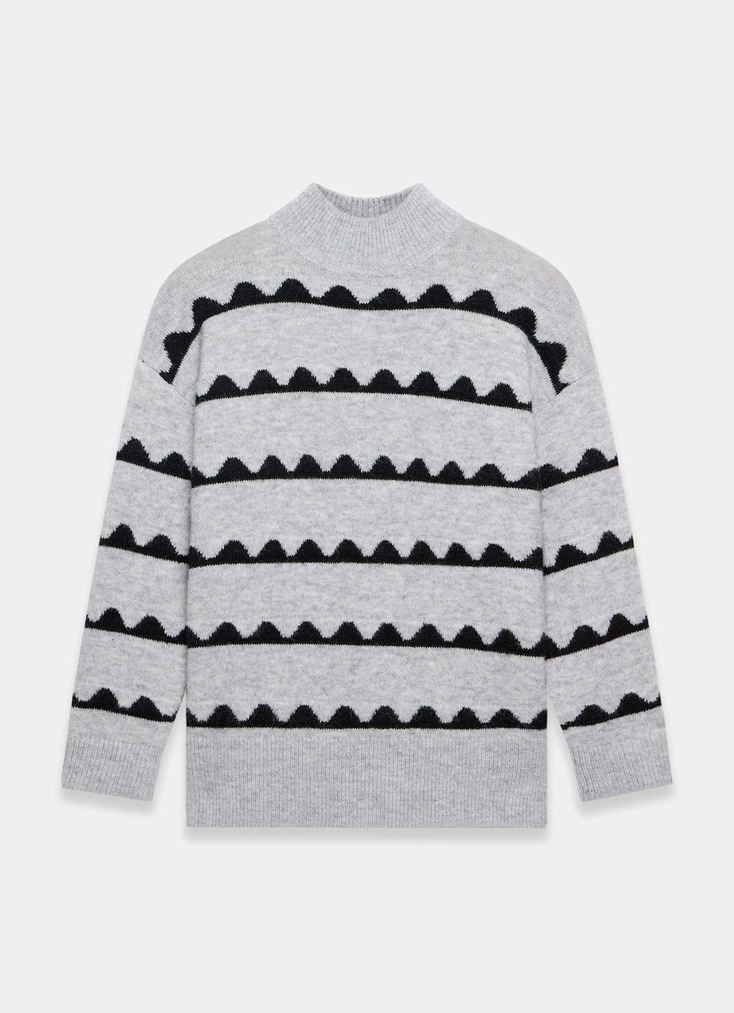 Grey Scallop Knit Jumper - Image 6