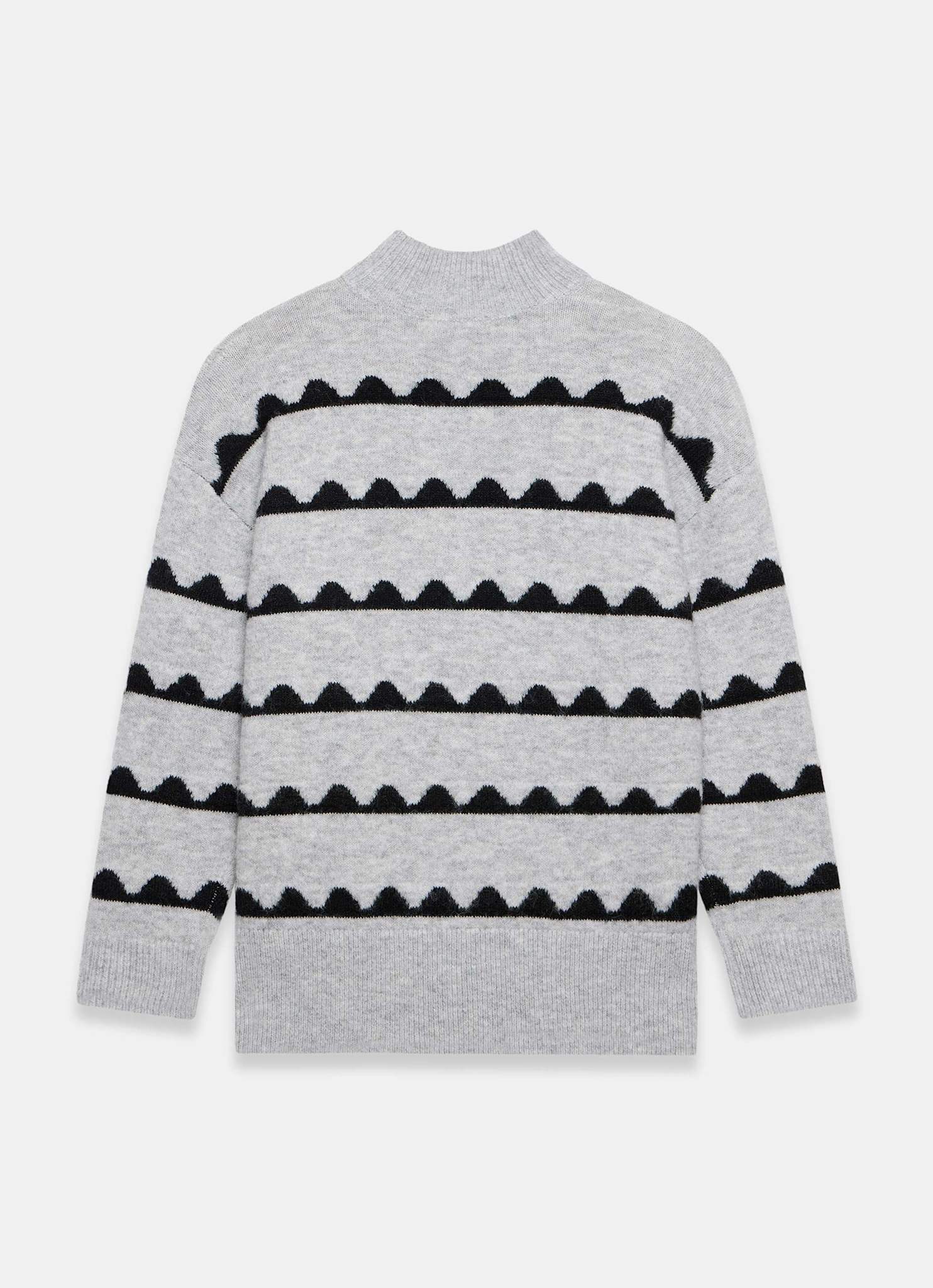 Grey Scallop Knit Jumper - Image 7