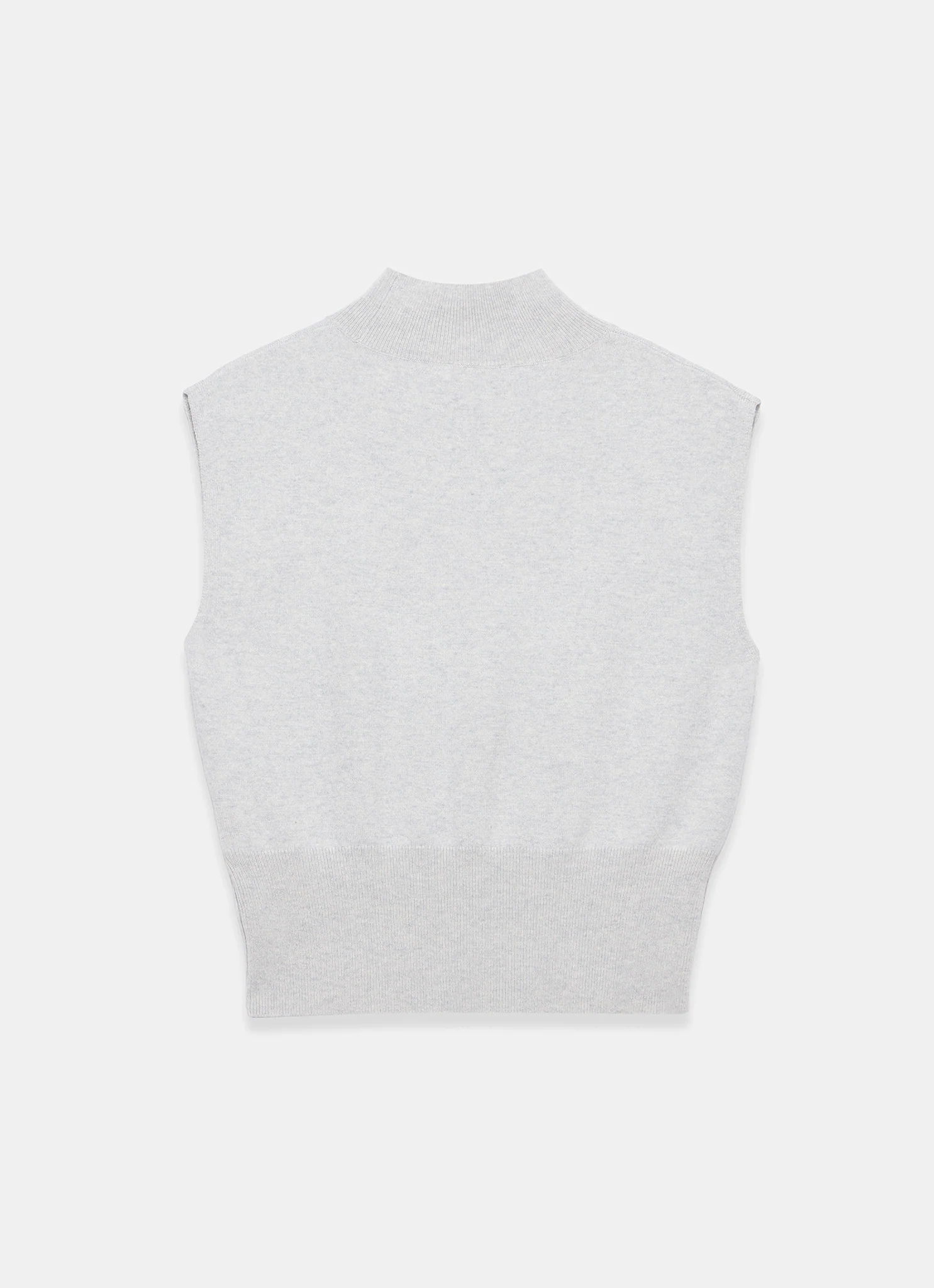 Grey Wool Blend Sleeveless Knit Top - Image 8