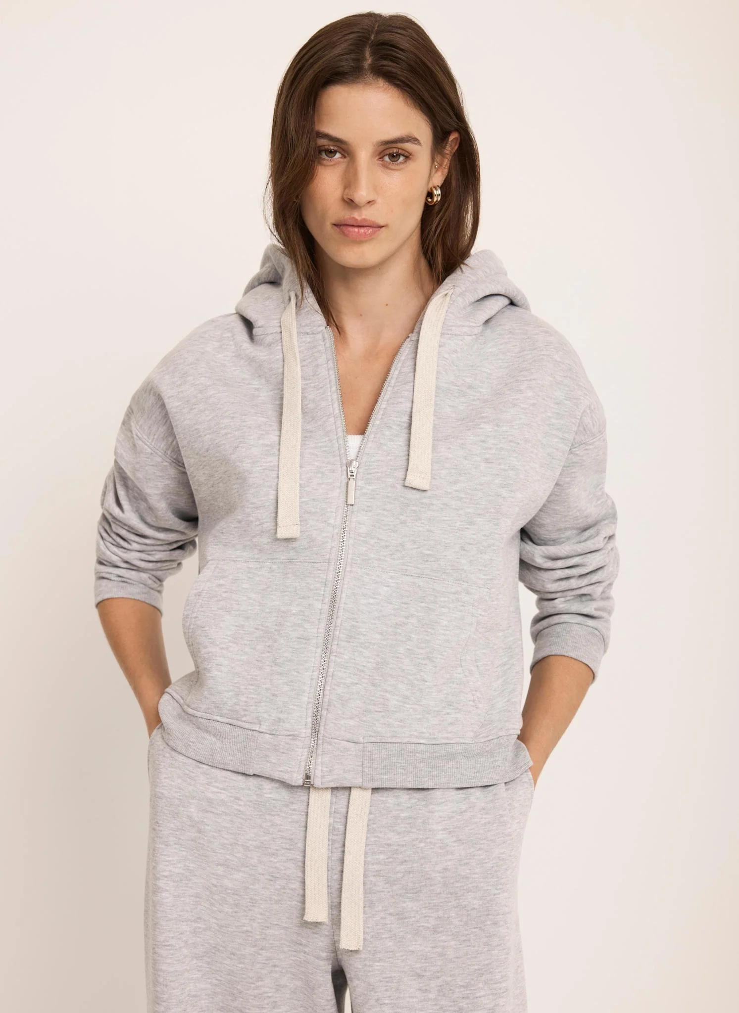 Grey Zip Front Hoodie - Image 2