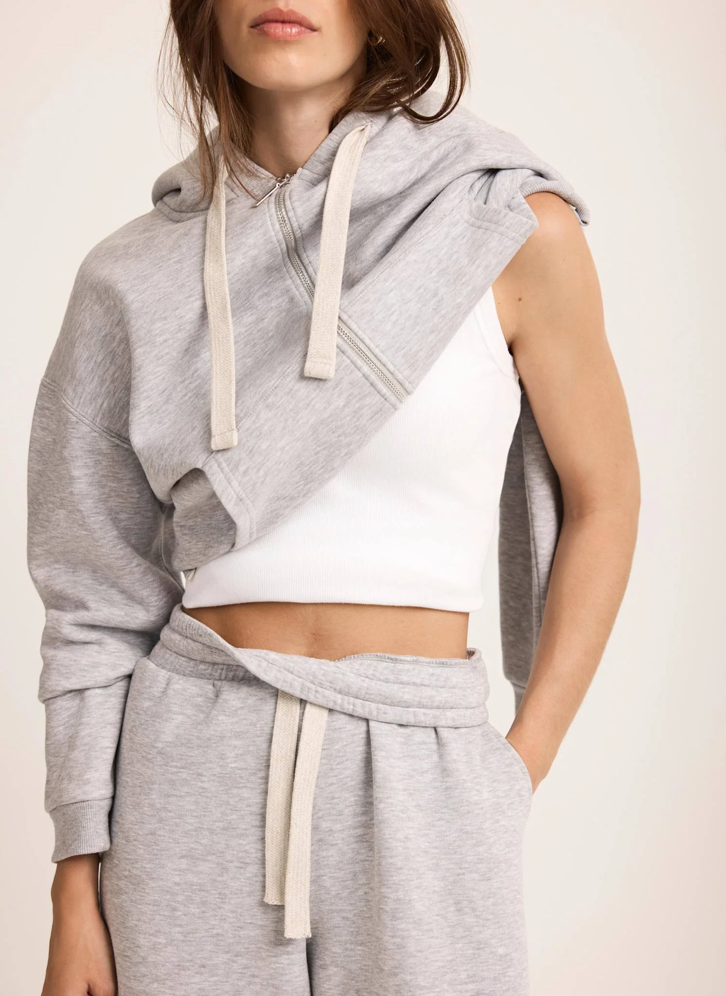 Grey Zip Front Hoodie - Image 4