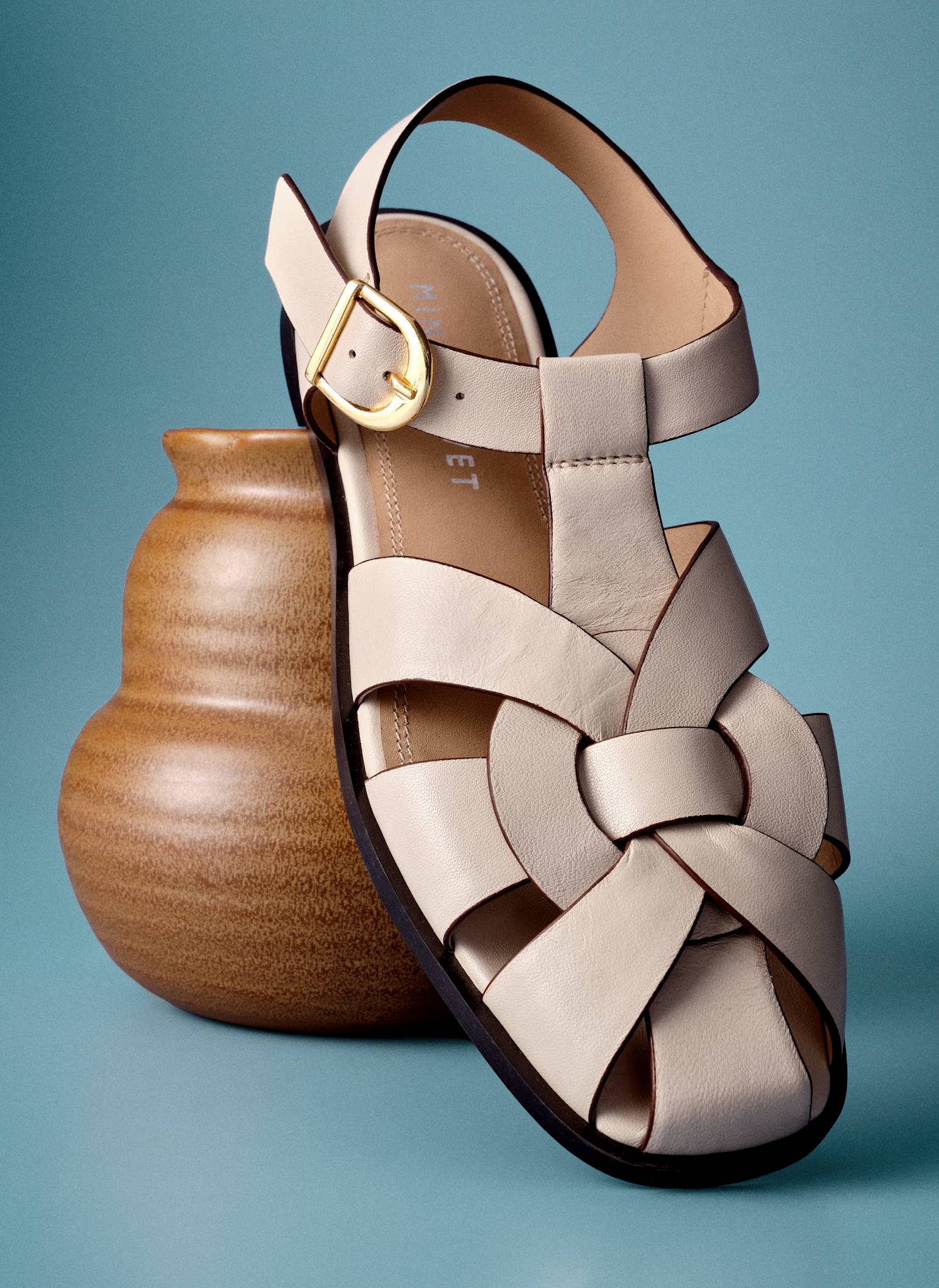 Hadley Cream Leather Fisherman Sandals - Image 2