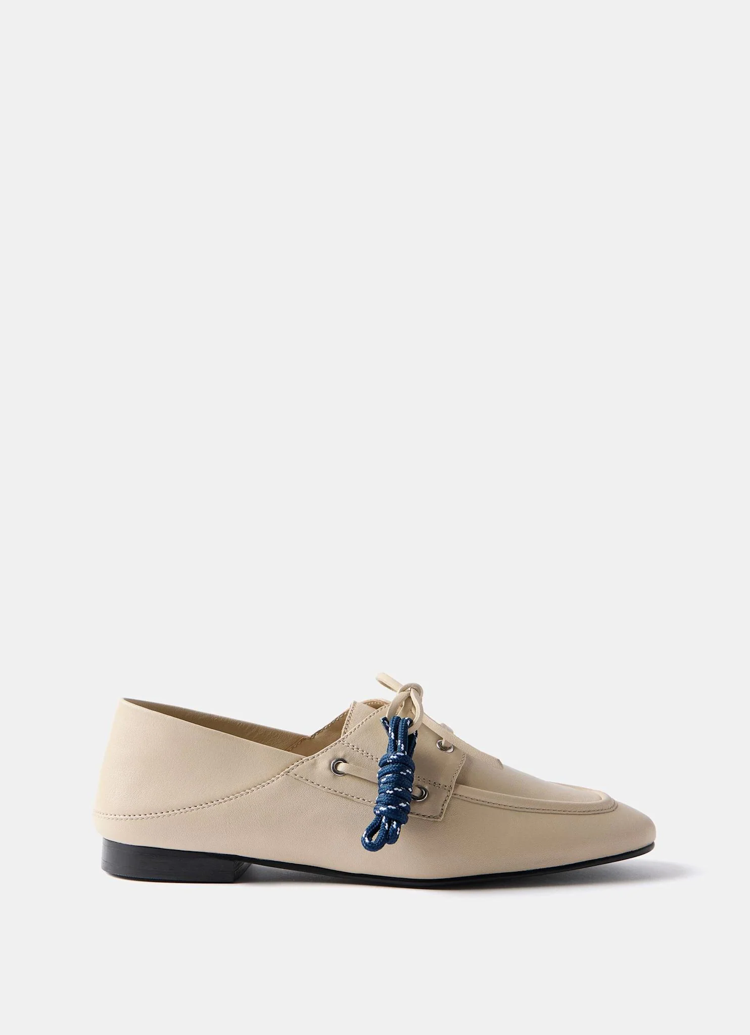 Hallie Cream Leather Deck Shoes - Image 2
