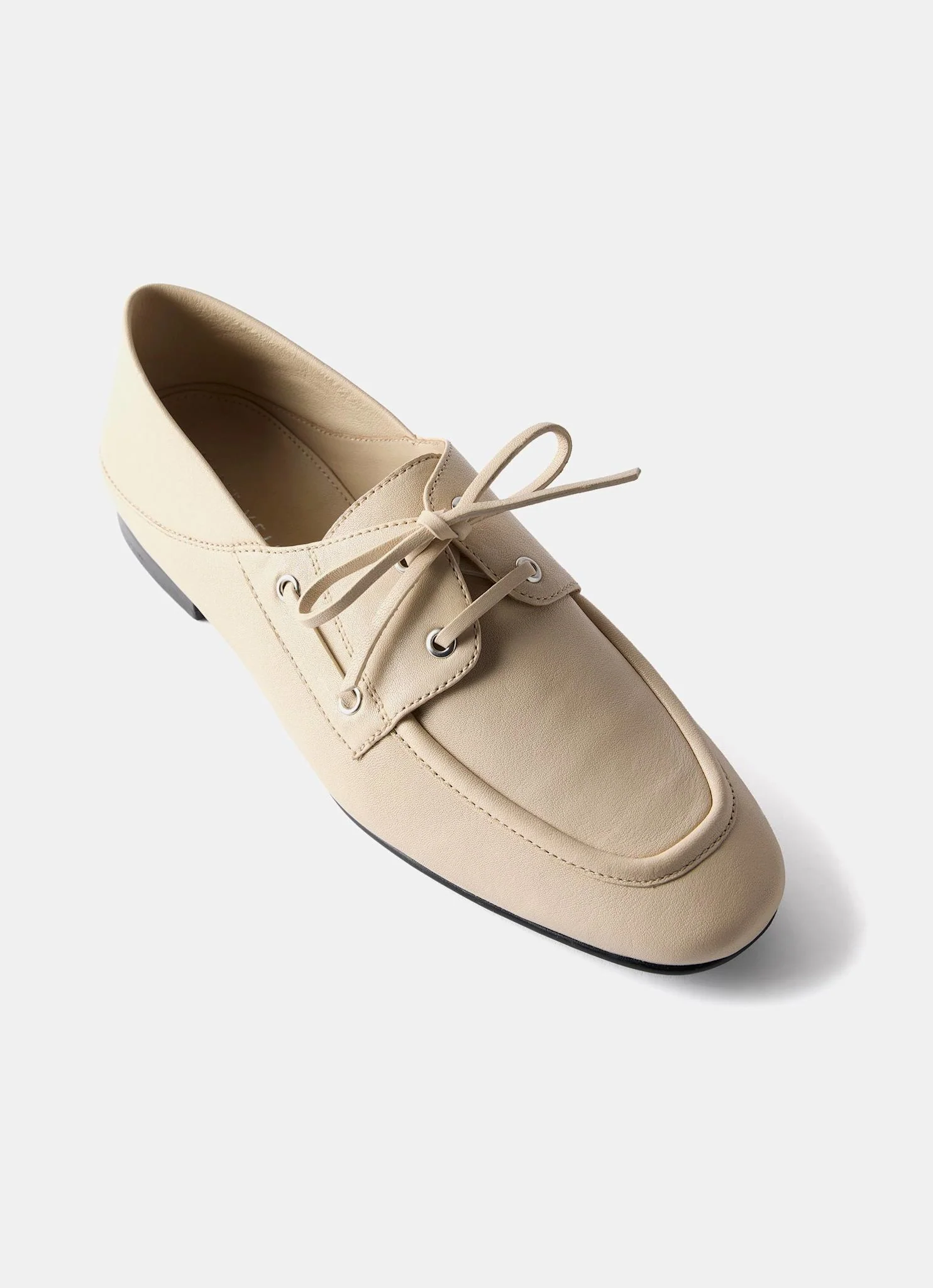 Hallie Cream Leather Deck Shoes - Image 7
