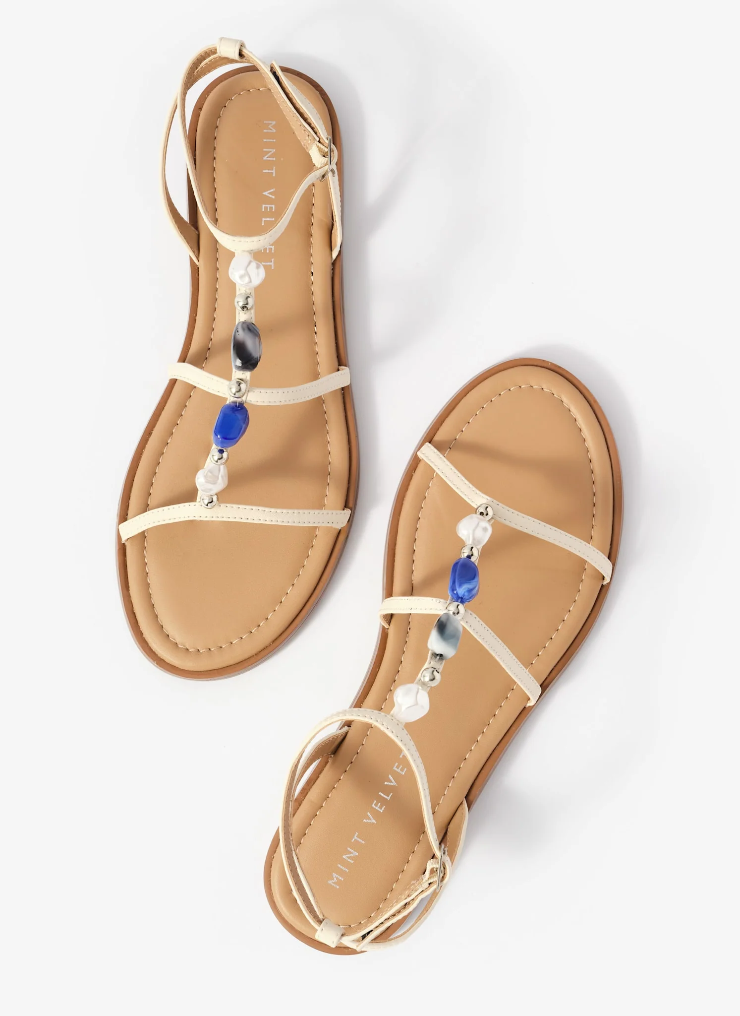 Hana Cream Leather Strappy Sandals - Image 5