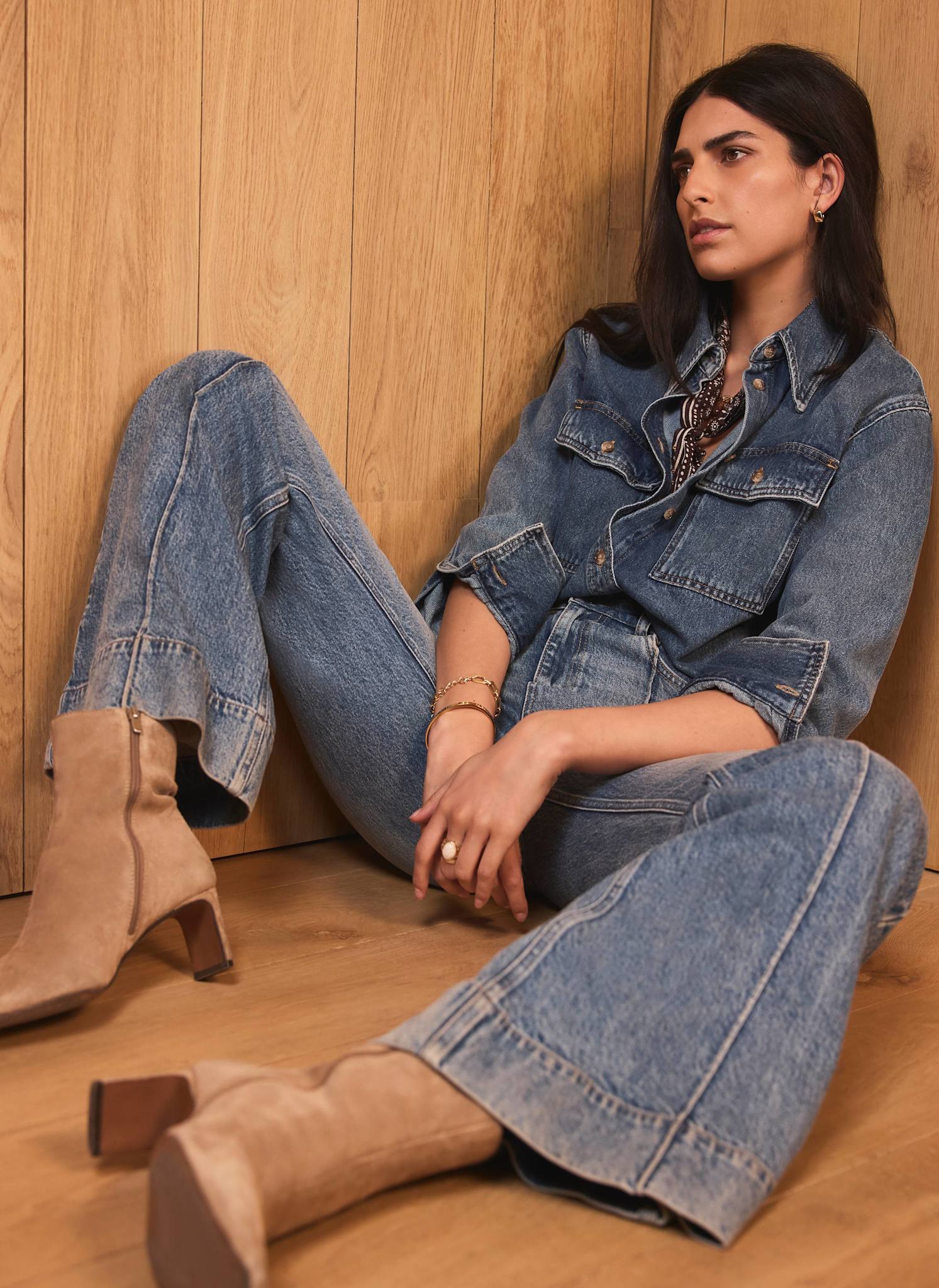 Indigo Cropped Denim Shirt - Image 4