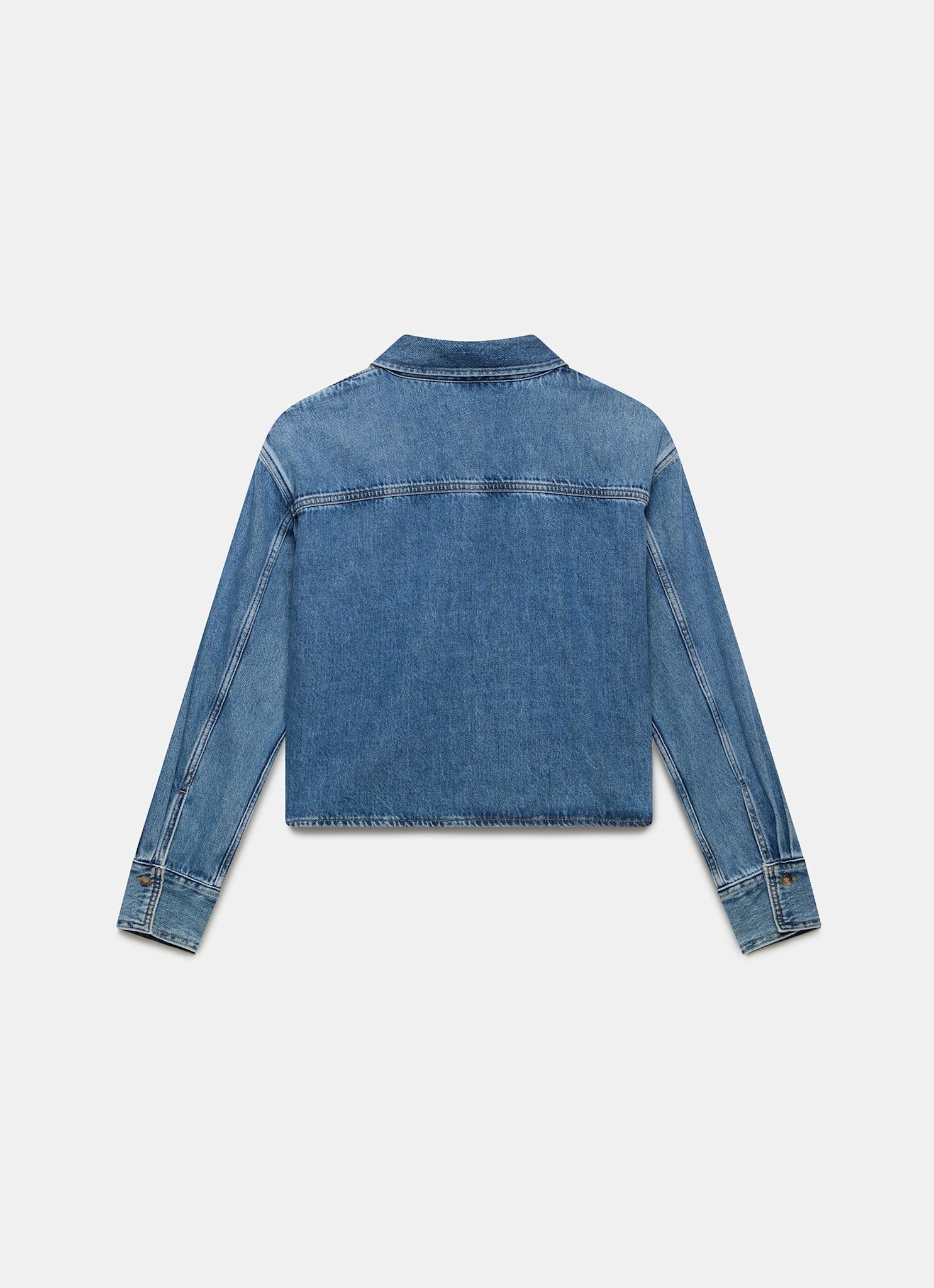 Indigo Cropped Denim Shirt - Image 6
