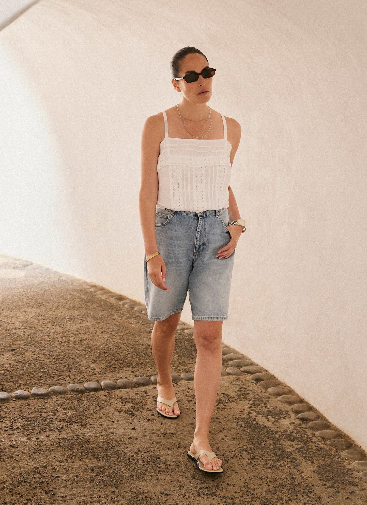 Denim Mid Length Shorts - Image 3