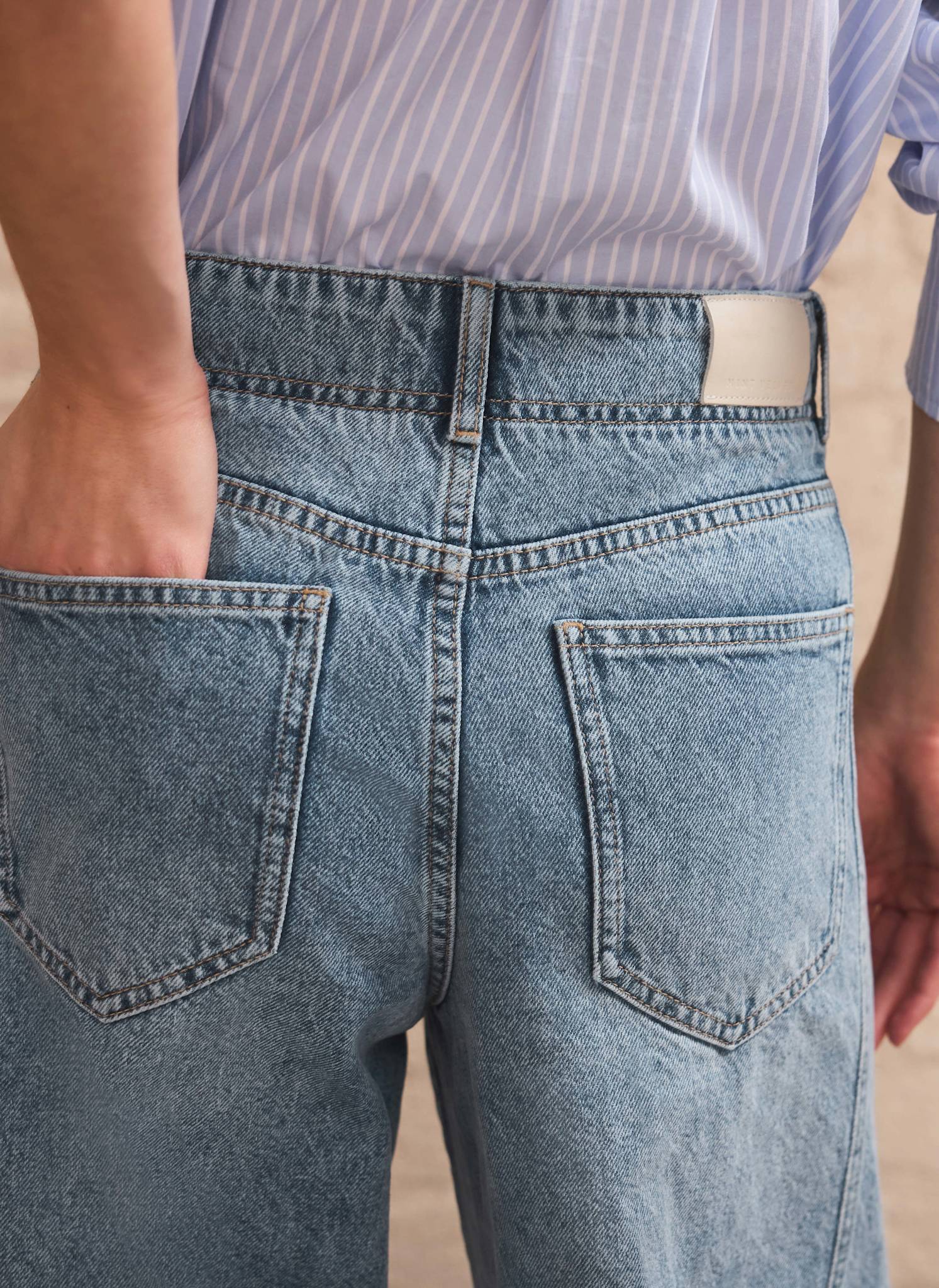 Mid Indigo Relaxed Wide Leg Jeans - Image 5