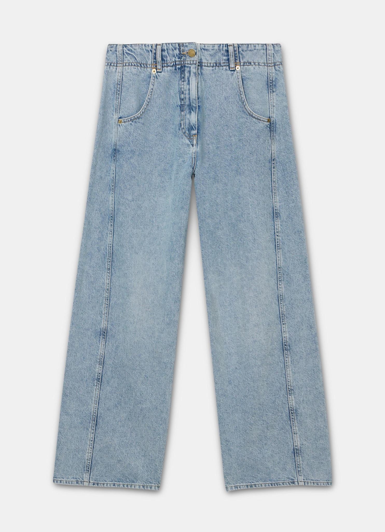Mid Indigo Relaxed Wide Leg Jeans - Image 7