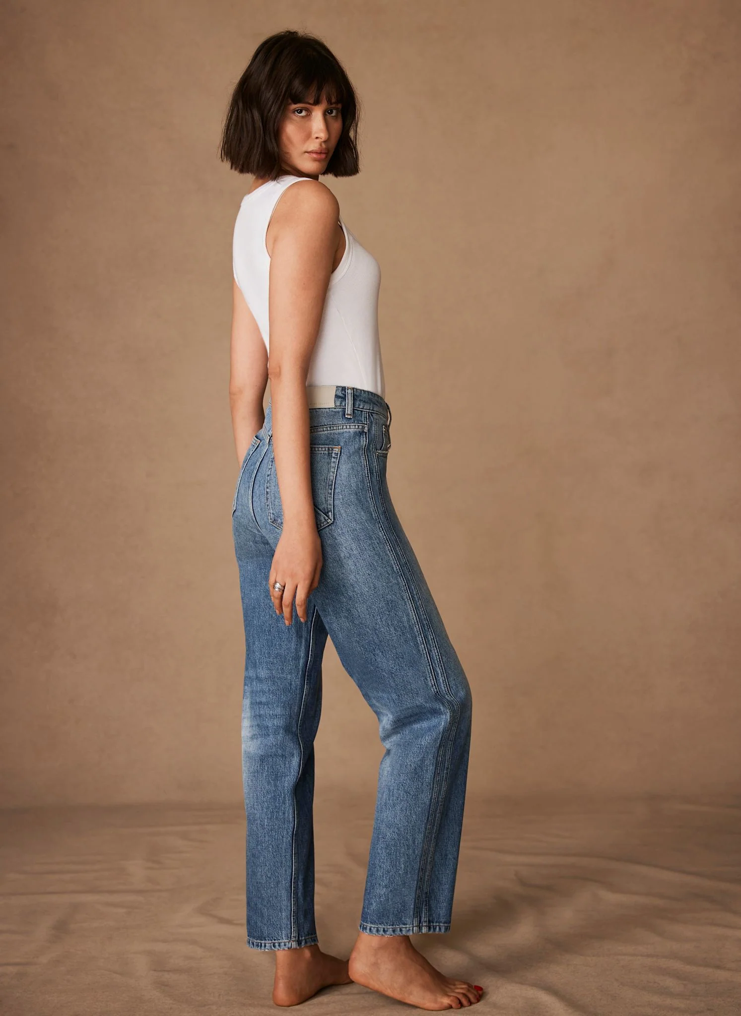 Mid Indigo Relaxed Tapered Boyfriend Jeans - Image 3