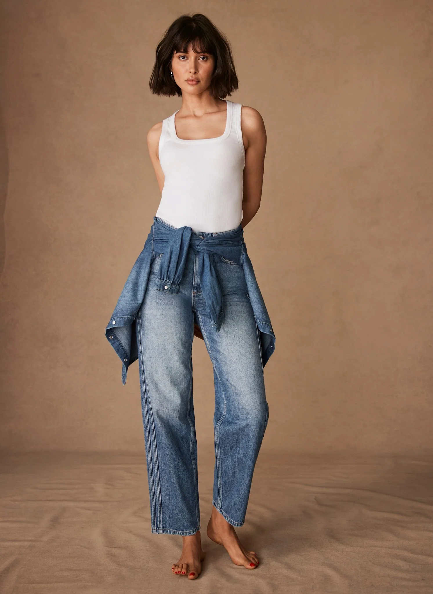 Mid Indigo Relaxed Tapered Boyfriend Jeans - Image 5