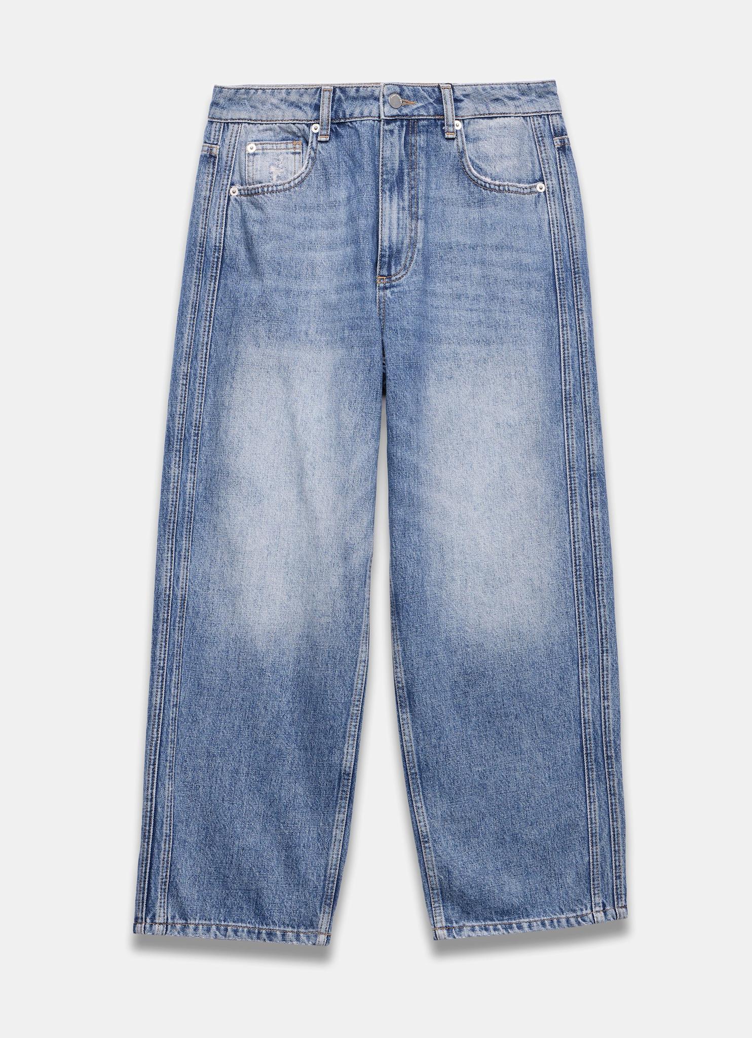 Mid Indigo Relaxed Tapered Boyfriend Jeans - Image 6