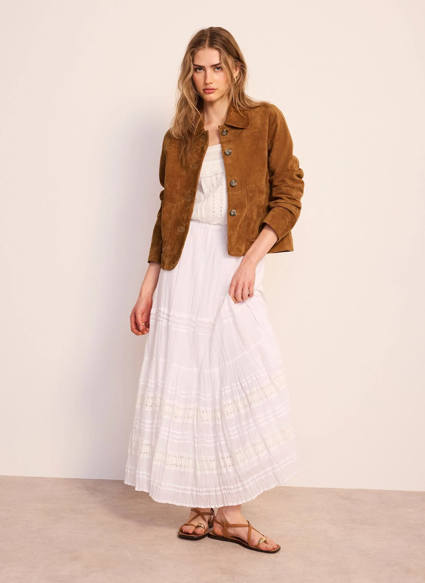 White Cotton Maxi Skirt - Image 2