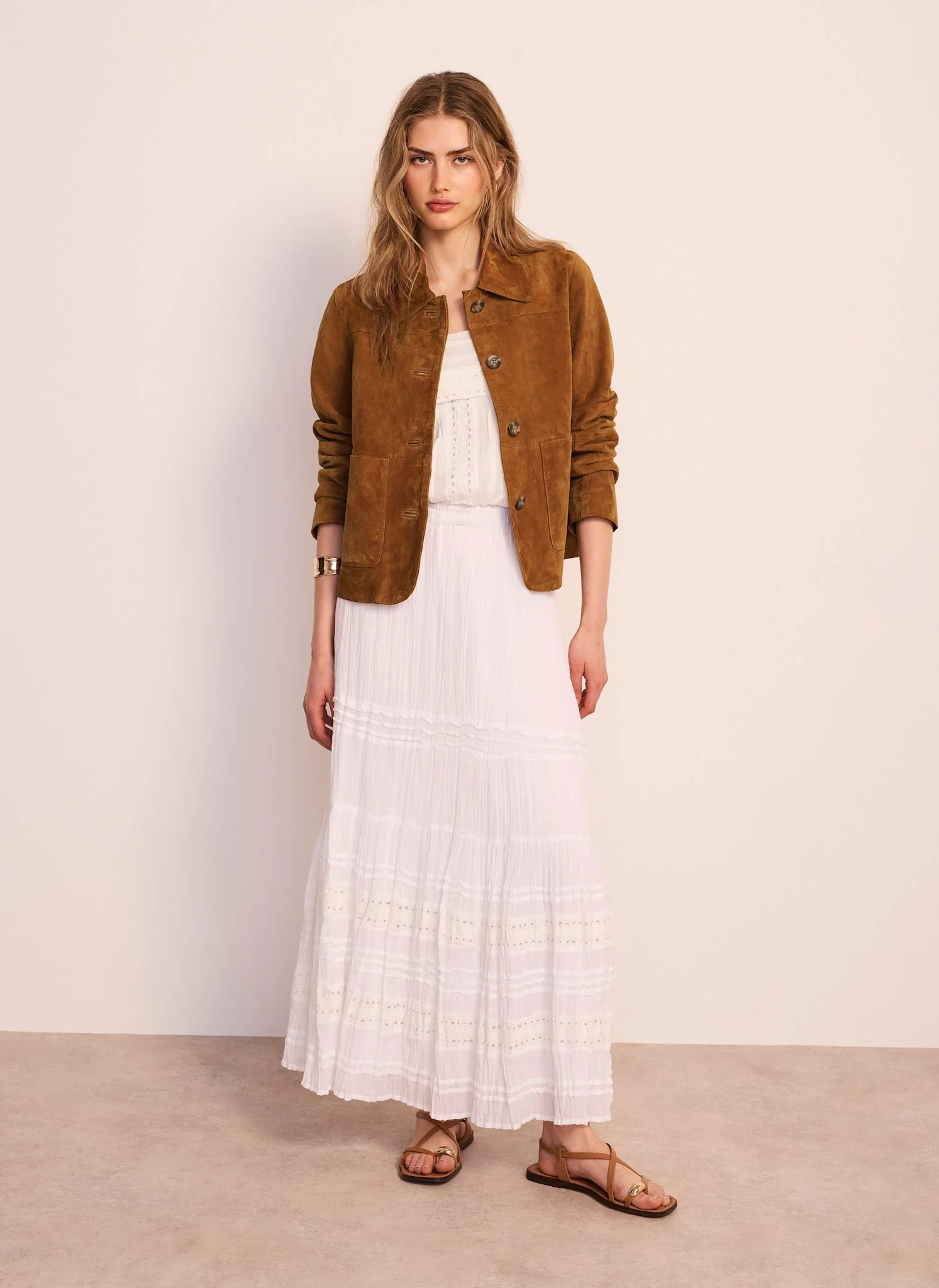 White Cotton Maxi Skirt - Image 4
