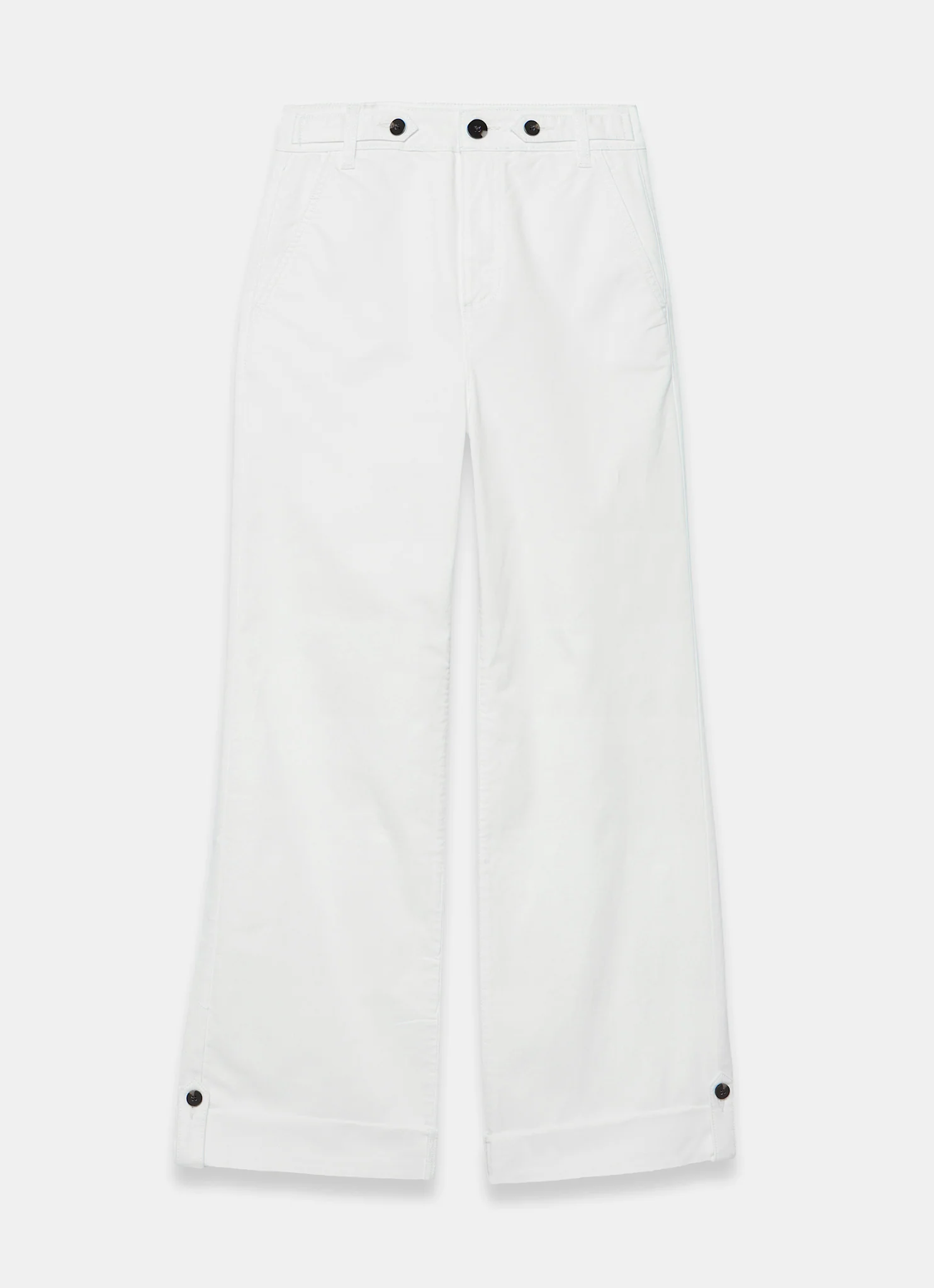 White Utility Chino Wide Leg Trousers - Image 6
