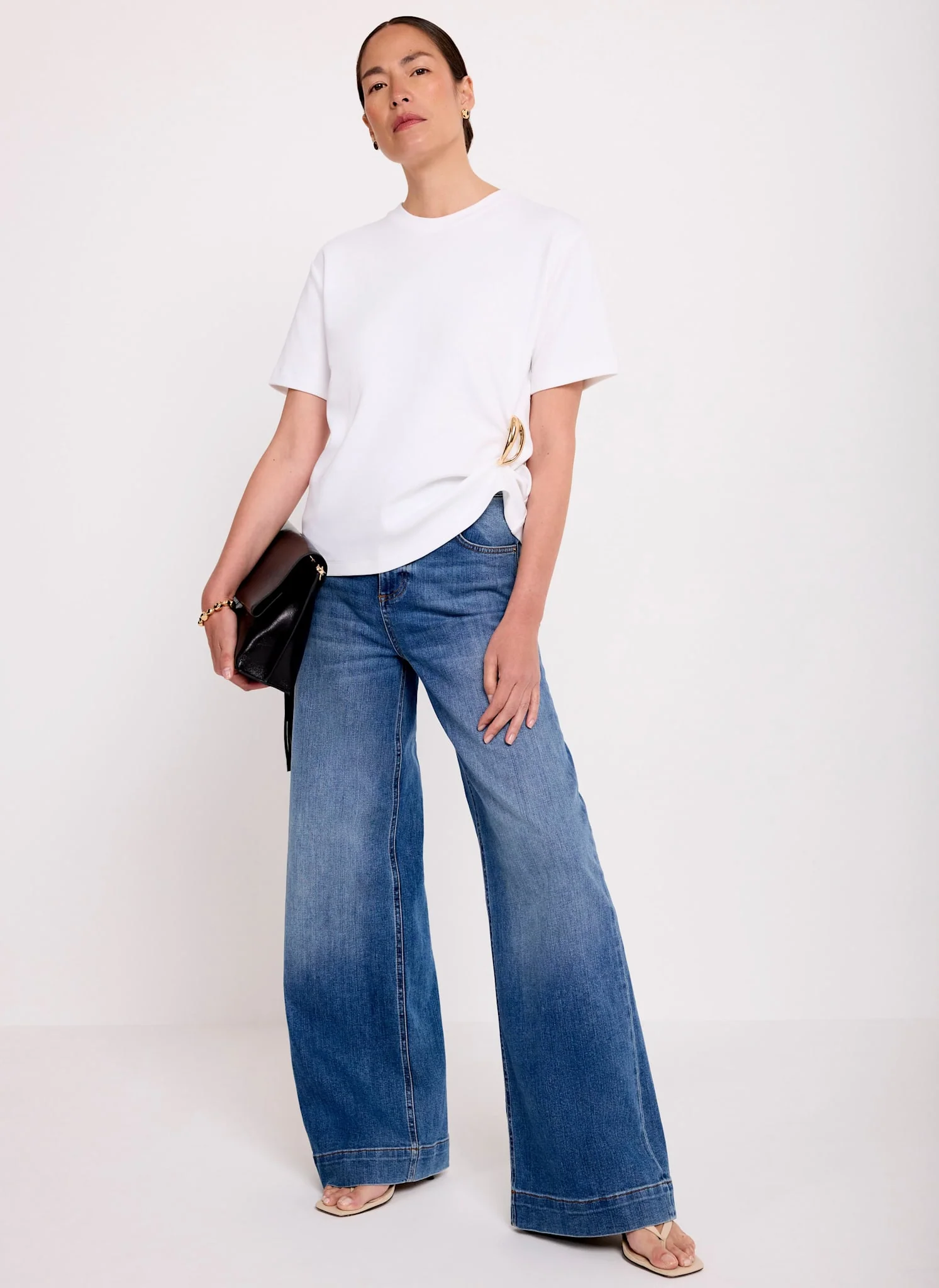 White Cotton Slim Fit T-Shirt - Image 4