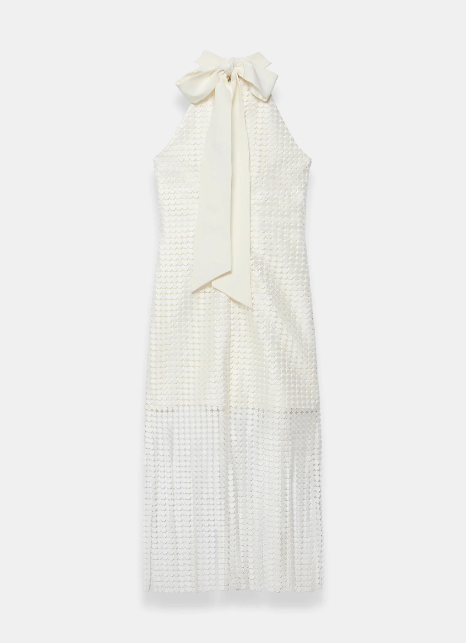 White Disc Detail Fringed Midi Dress - Image 7