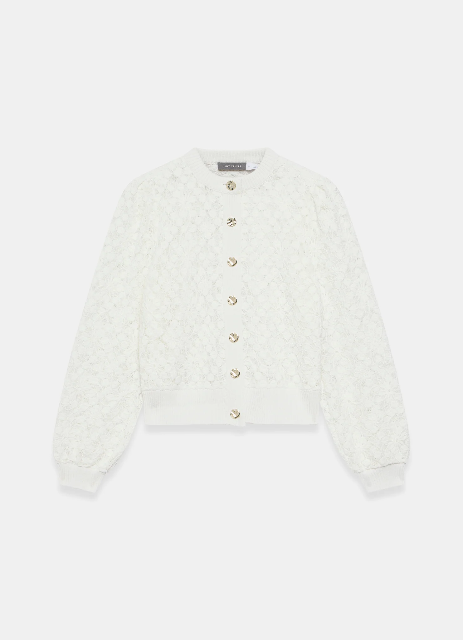 Cream Lace Cotton Blend Jacket - Image 7