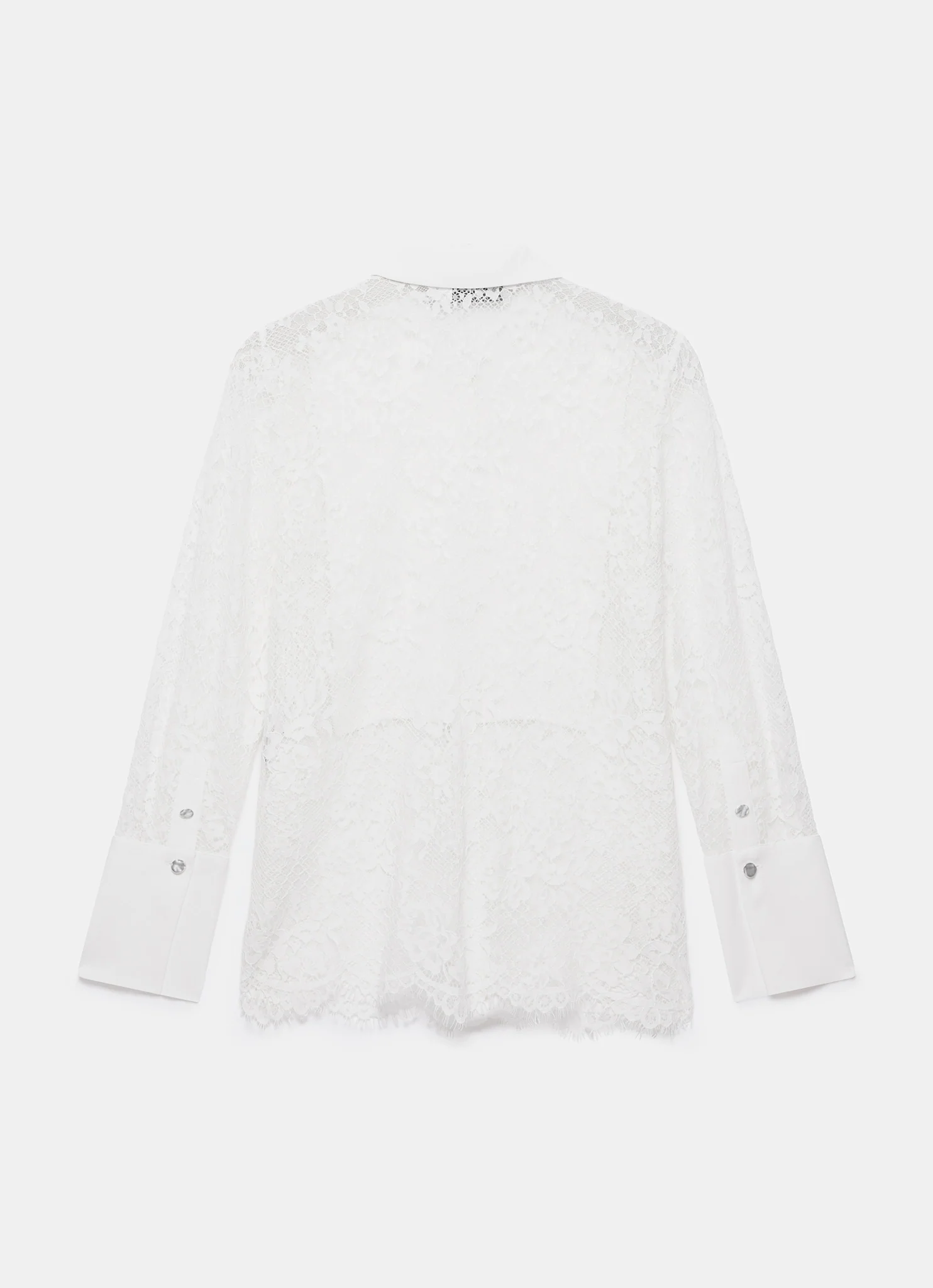 White Lace Pintuck Shirt - Image 7