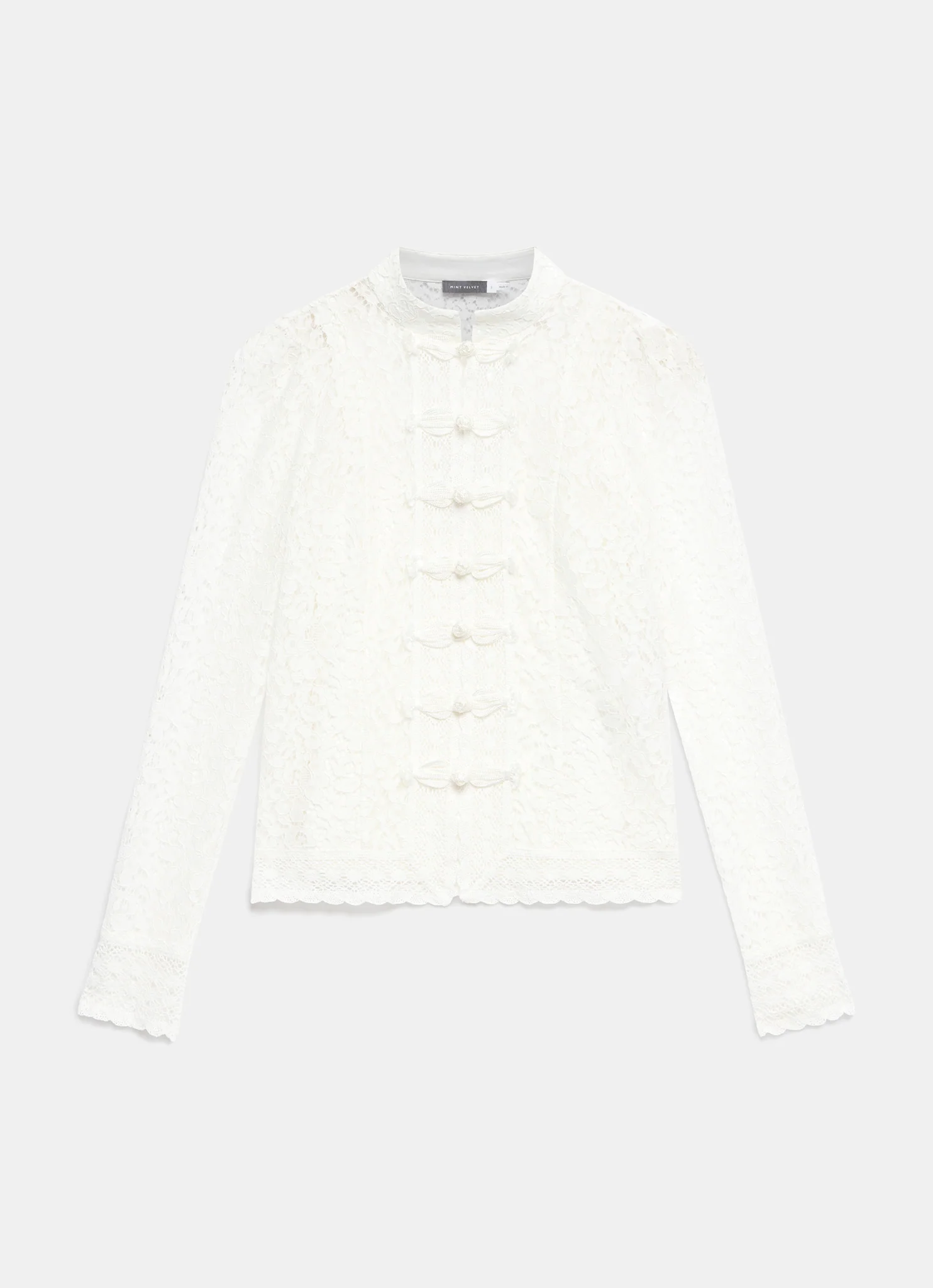 White Lace Scallop Trim Top - Image 7