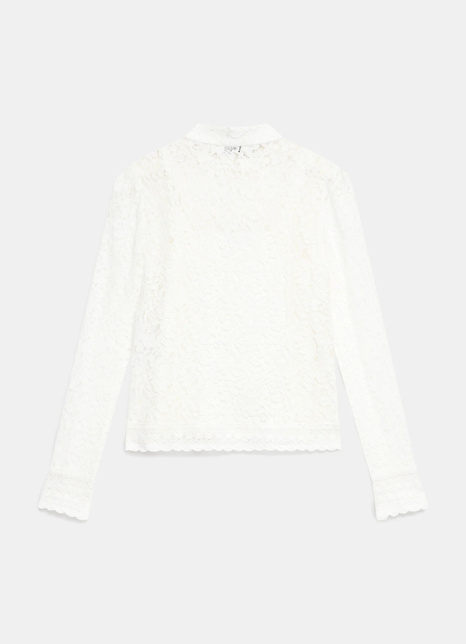 White Lace Scallop Trim Top - Image 8