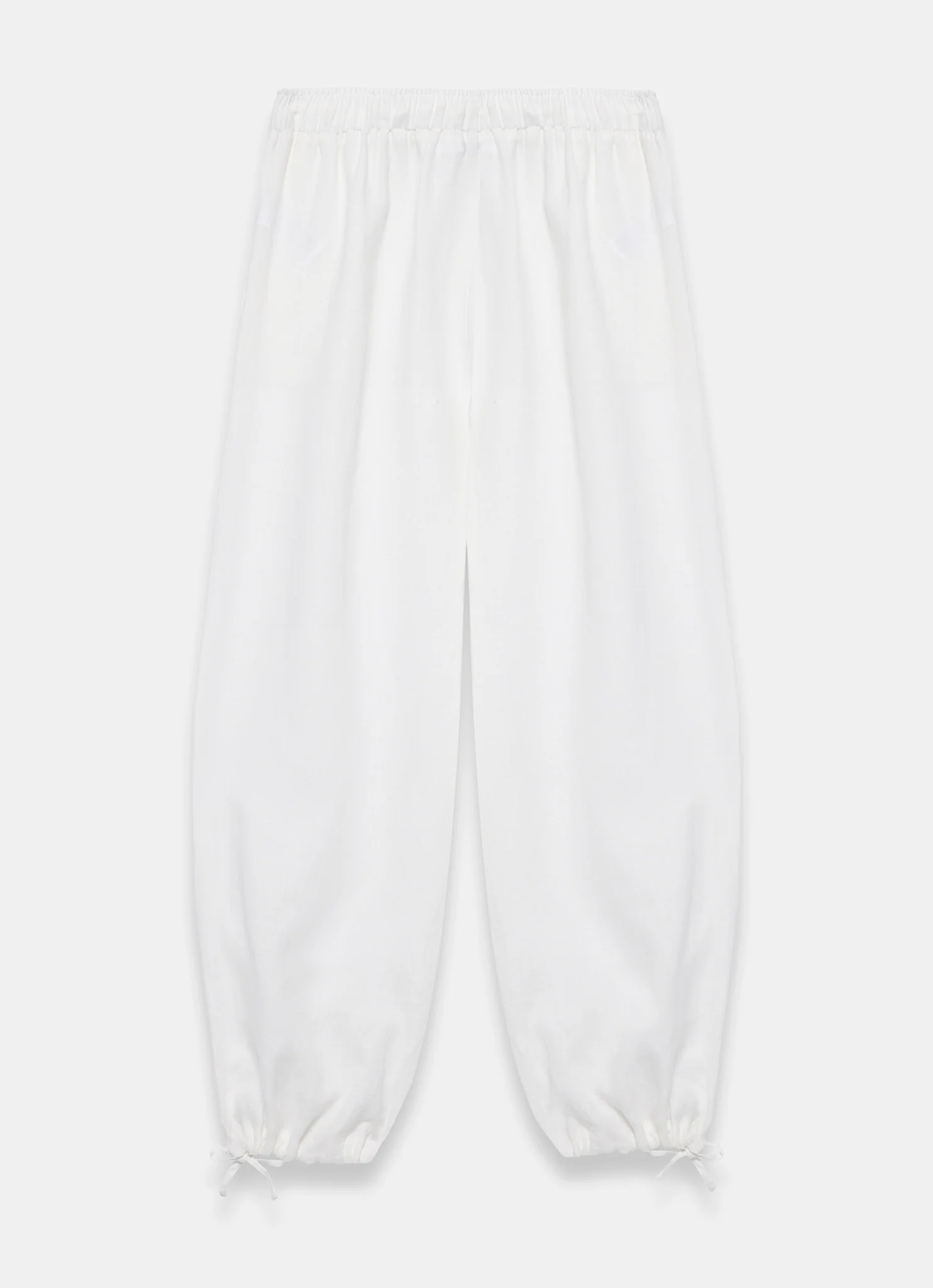 White Linen Balloon Trousers - Image 8