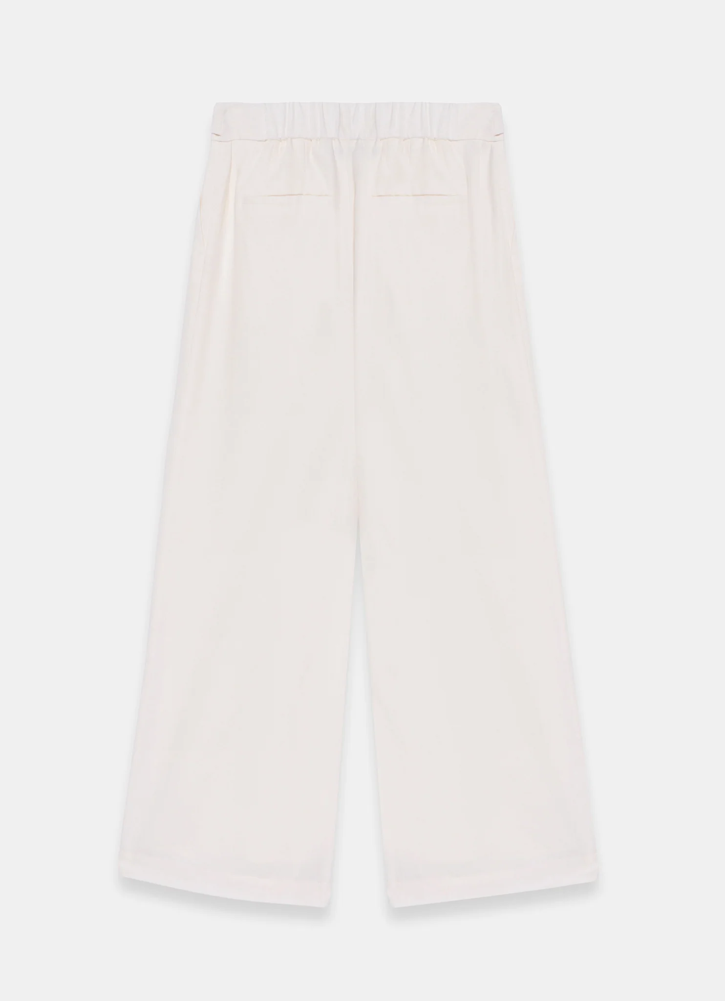 Cream Linen Blend Cropped Trousers - Image 7