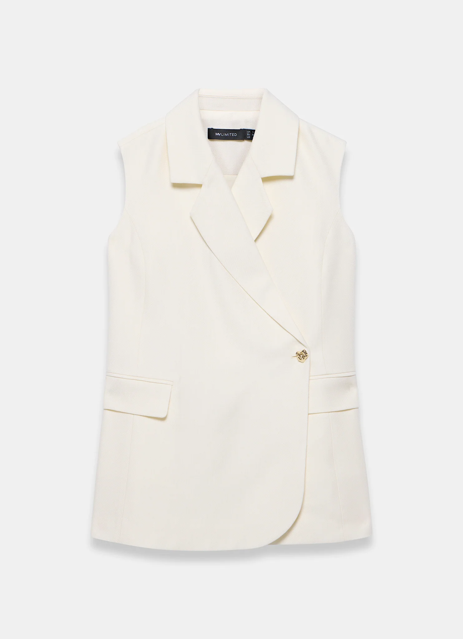 Cream Longline Waistcoat - Image 6