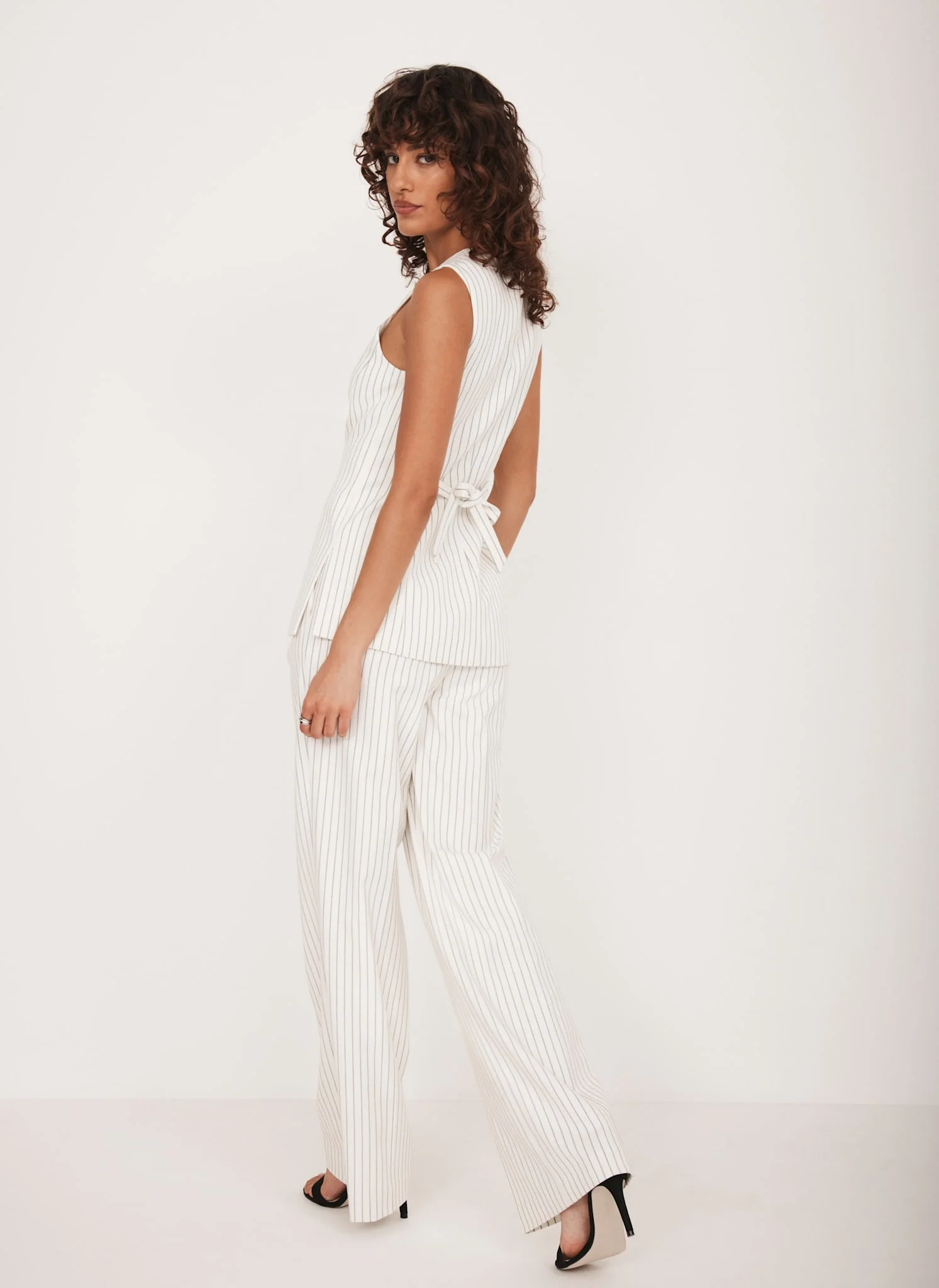 White Pinstripe Waistcoat - Image 4