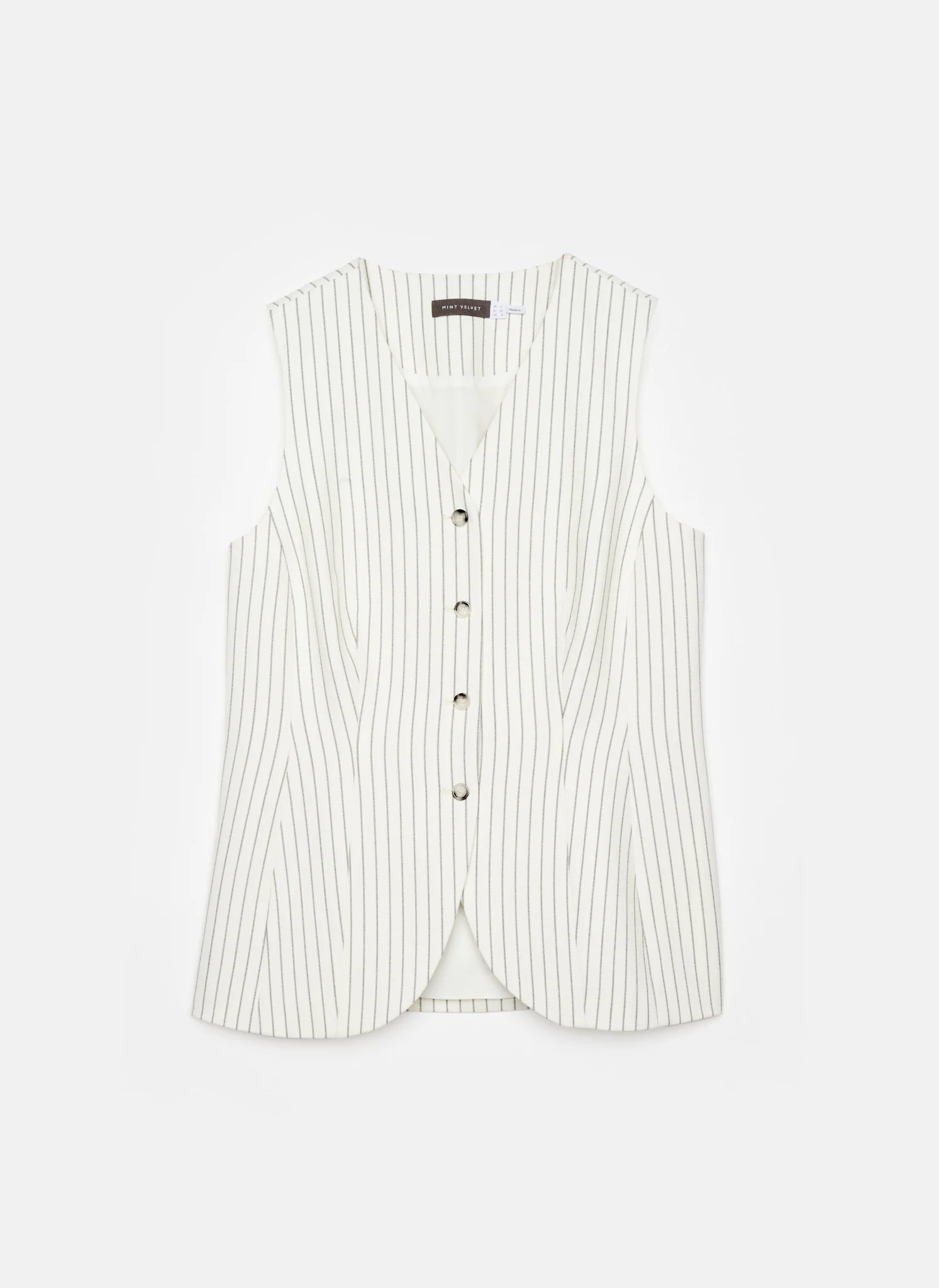 White Pinstripe Waistcoat - Image 7