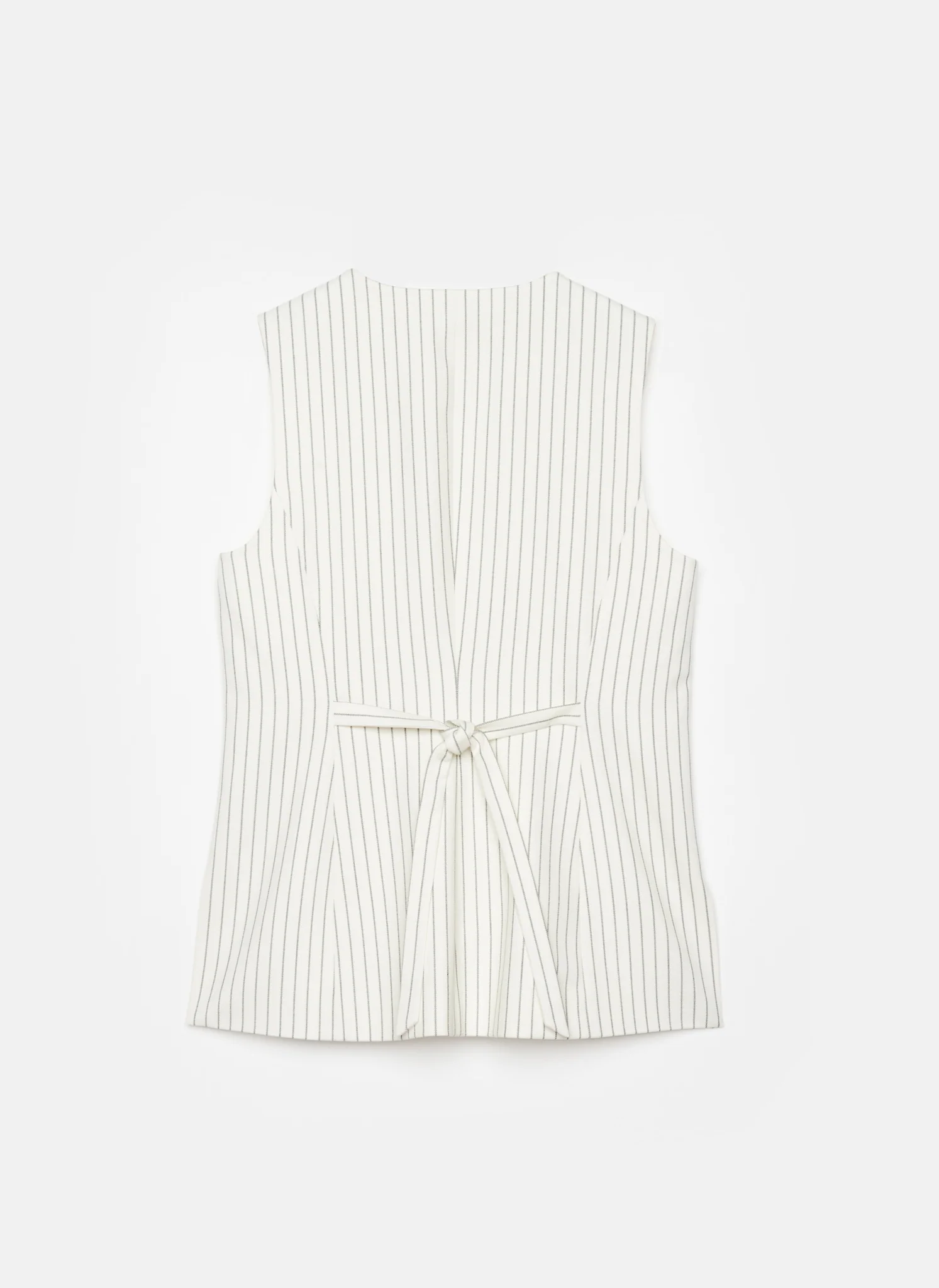 White Pinstripe Waistcoat - Image 8