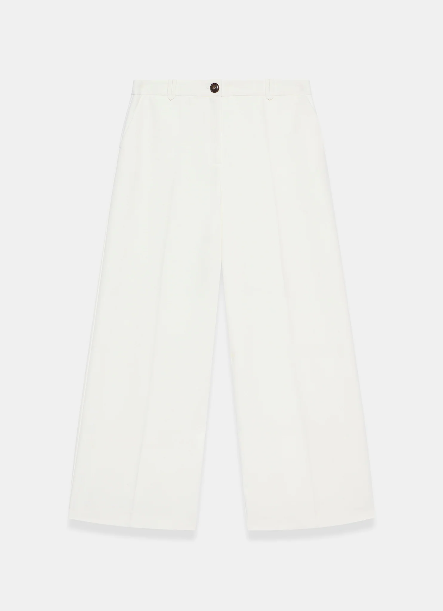 White Pleated Wide Leg Trousers - Image 7