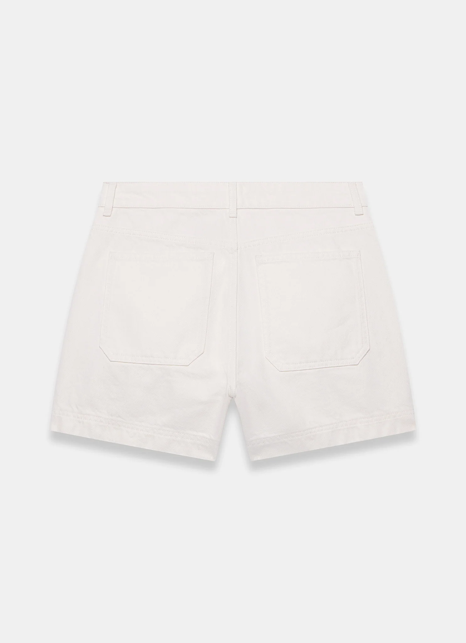 White Utility Pocket Detail Denim Shorts - Image 7