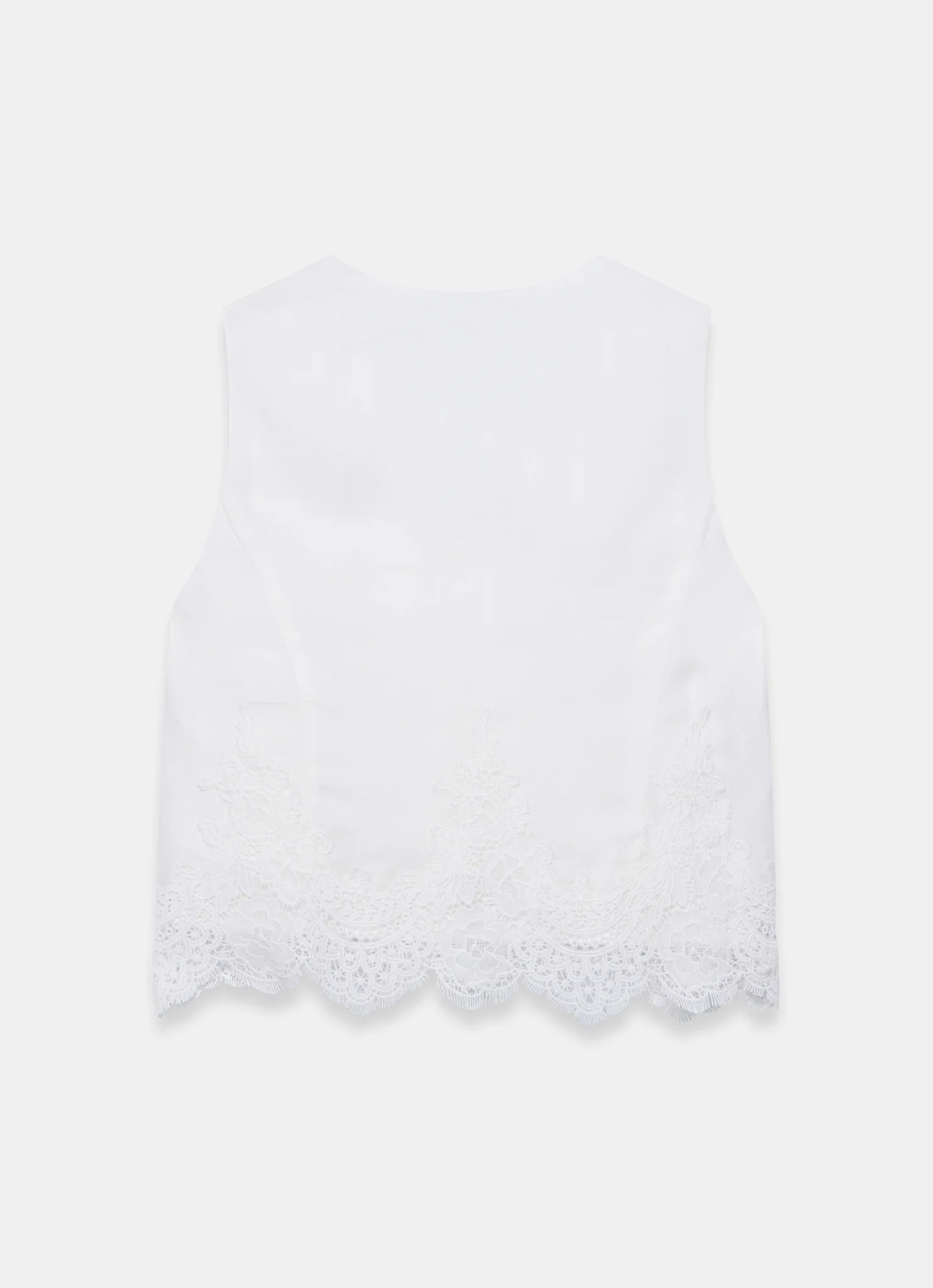 White Ramie Lace Detail Top - Image 6