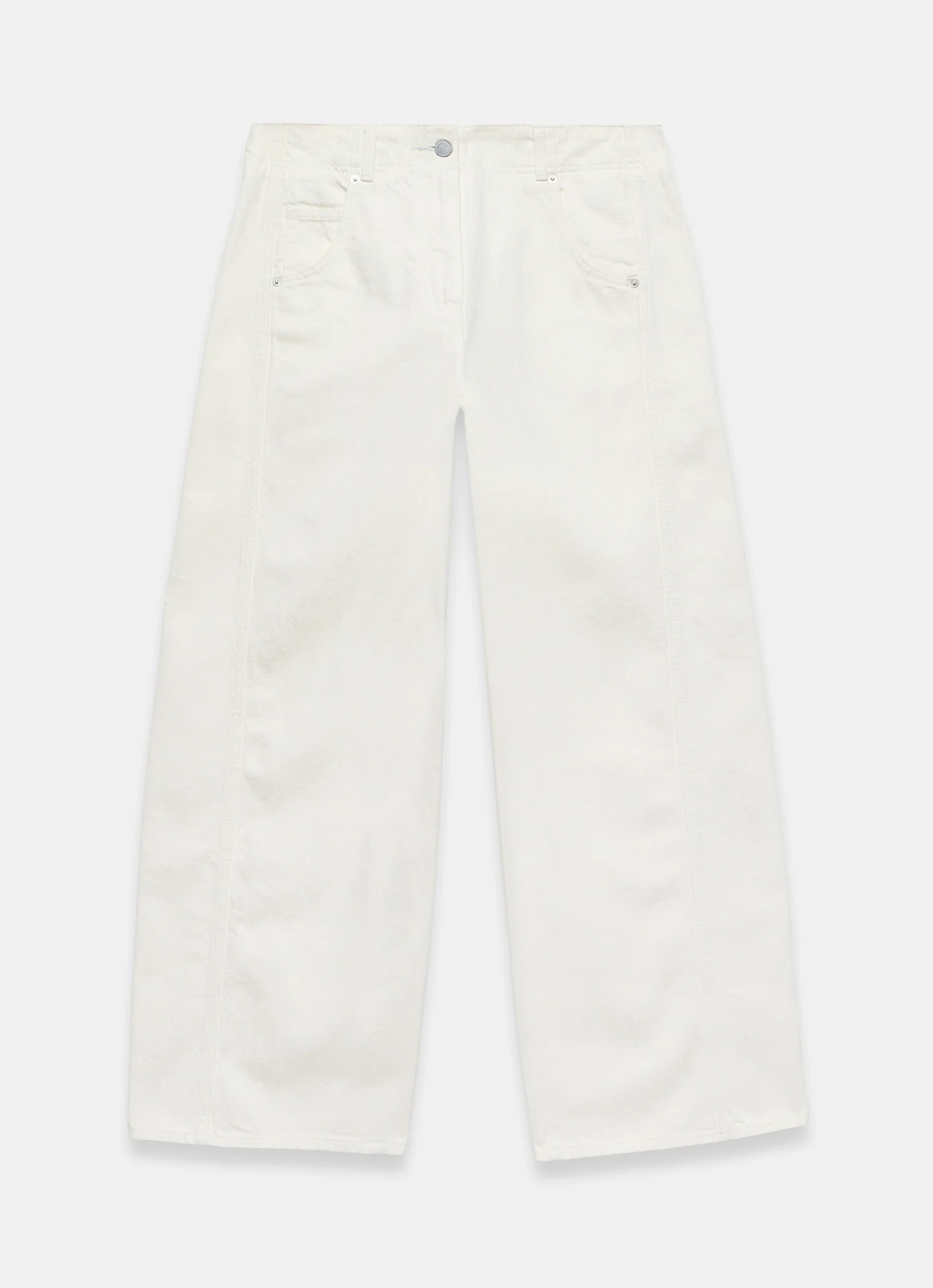Cream Relaxed Wide Leg Jeans - Image 6